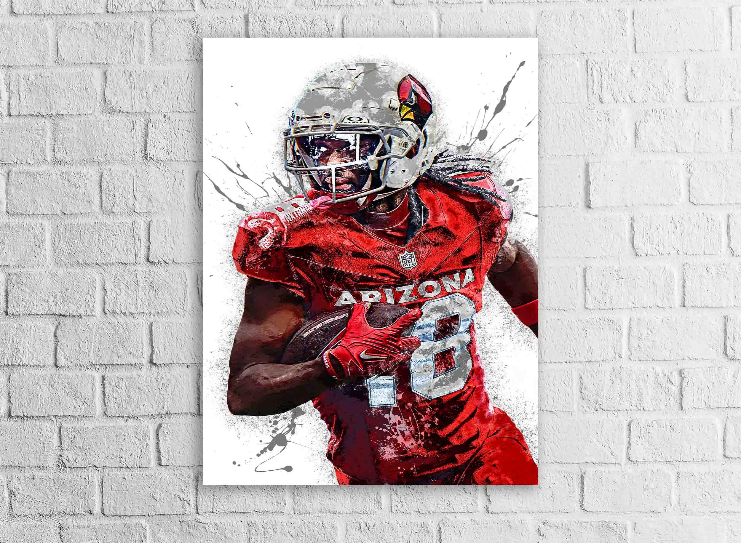 Marvin Harrison Jr. Poster, Arizona Cardinals, Gallery Canvas Wrap or Museum-Quality Poster, Fine Art, Wall Decor for Man Cave, Kids room