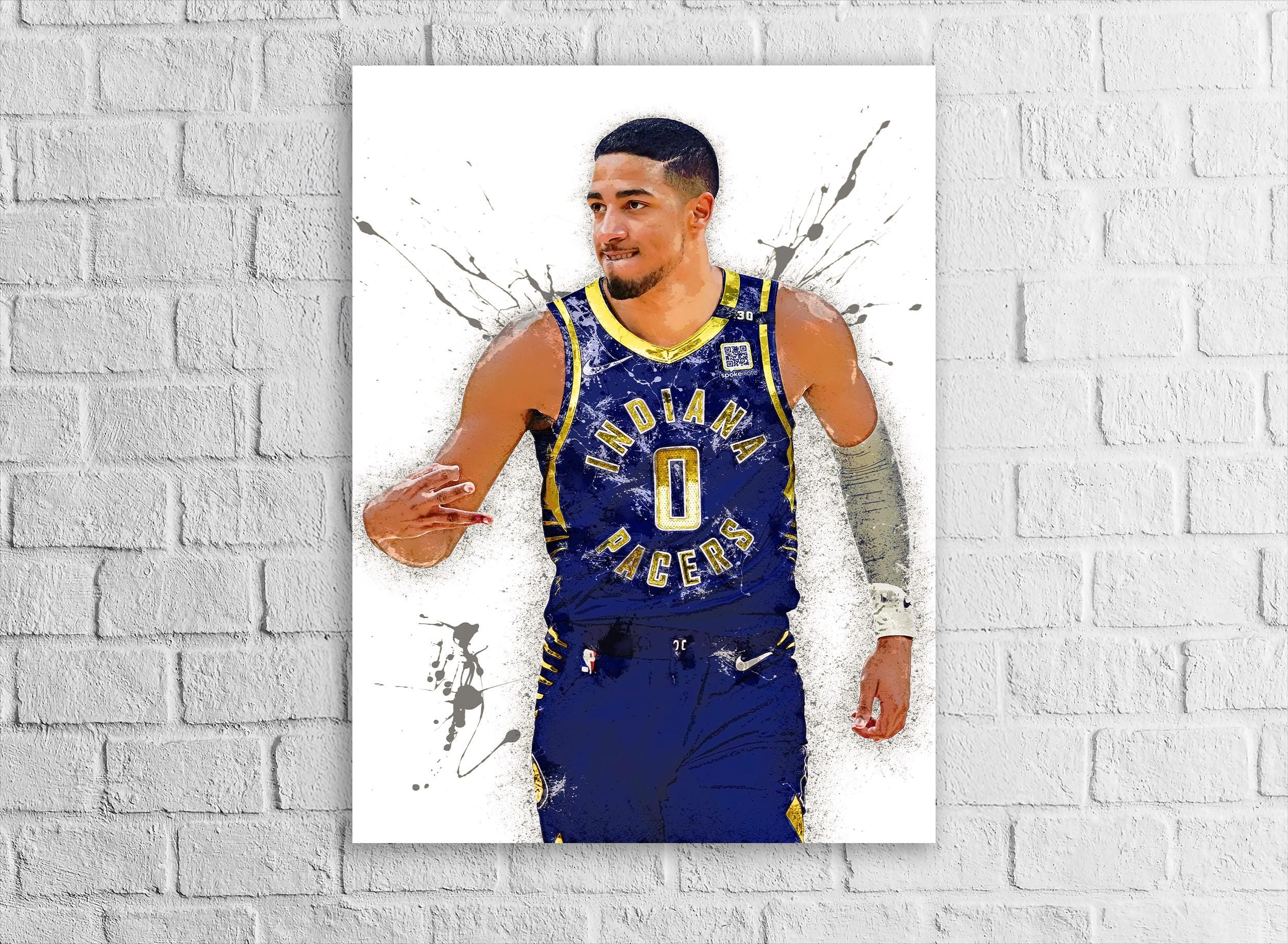 Tyrese Haliburton, Indiana Pacers, Gallery Canvas Wrap or Museum-Quality Poster, Fine Art, Man Cave, Kids room, Dorm Room