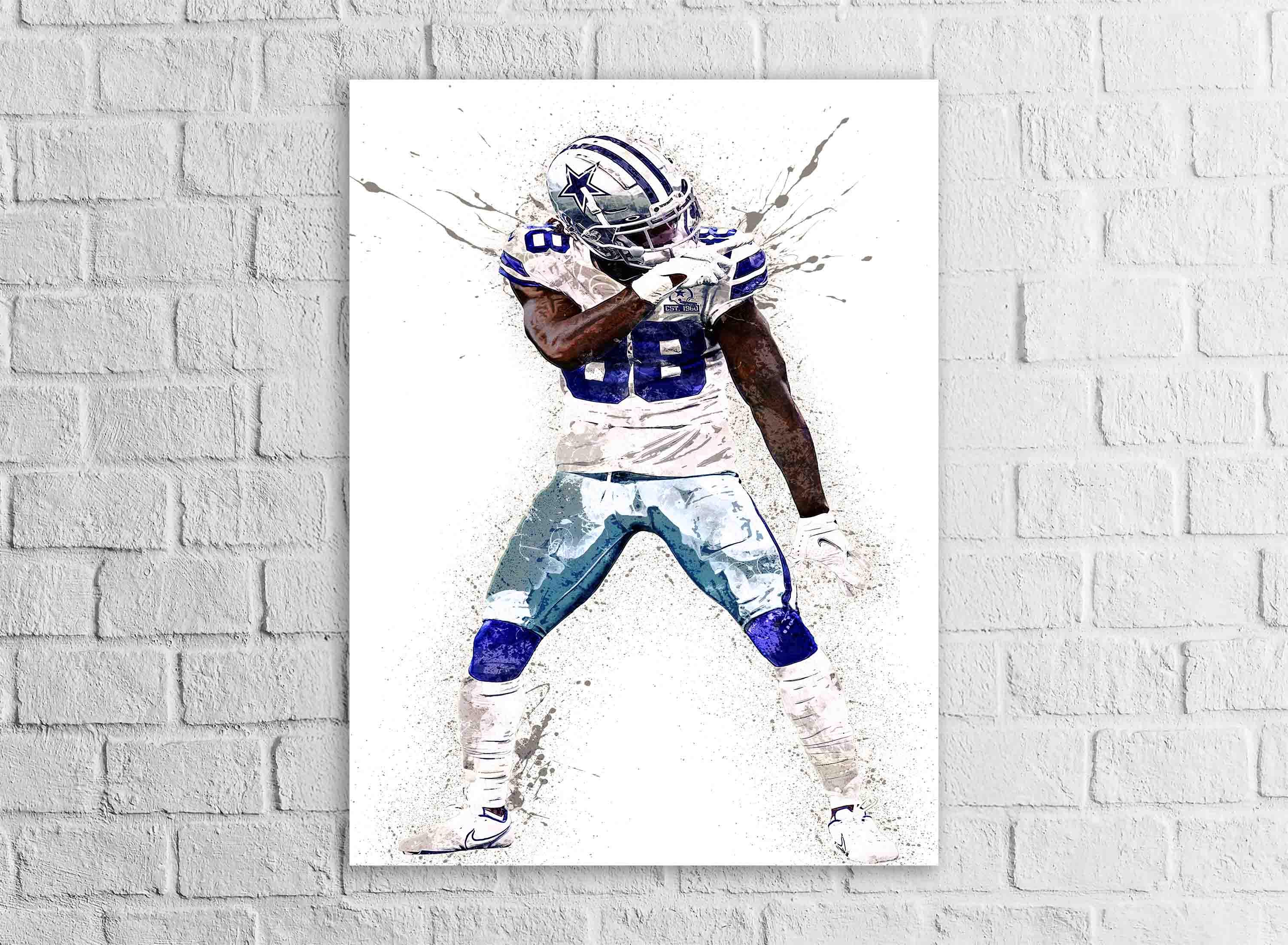 CeeDee Lamb, Celebration, Dallas Cowboys, Gallery Canvas Wrap or Museum-Quality Poster, Fine Art, Man Cave, Kids room, Dorm Room, Office