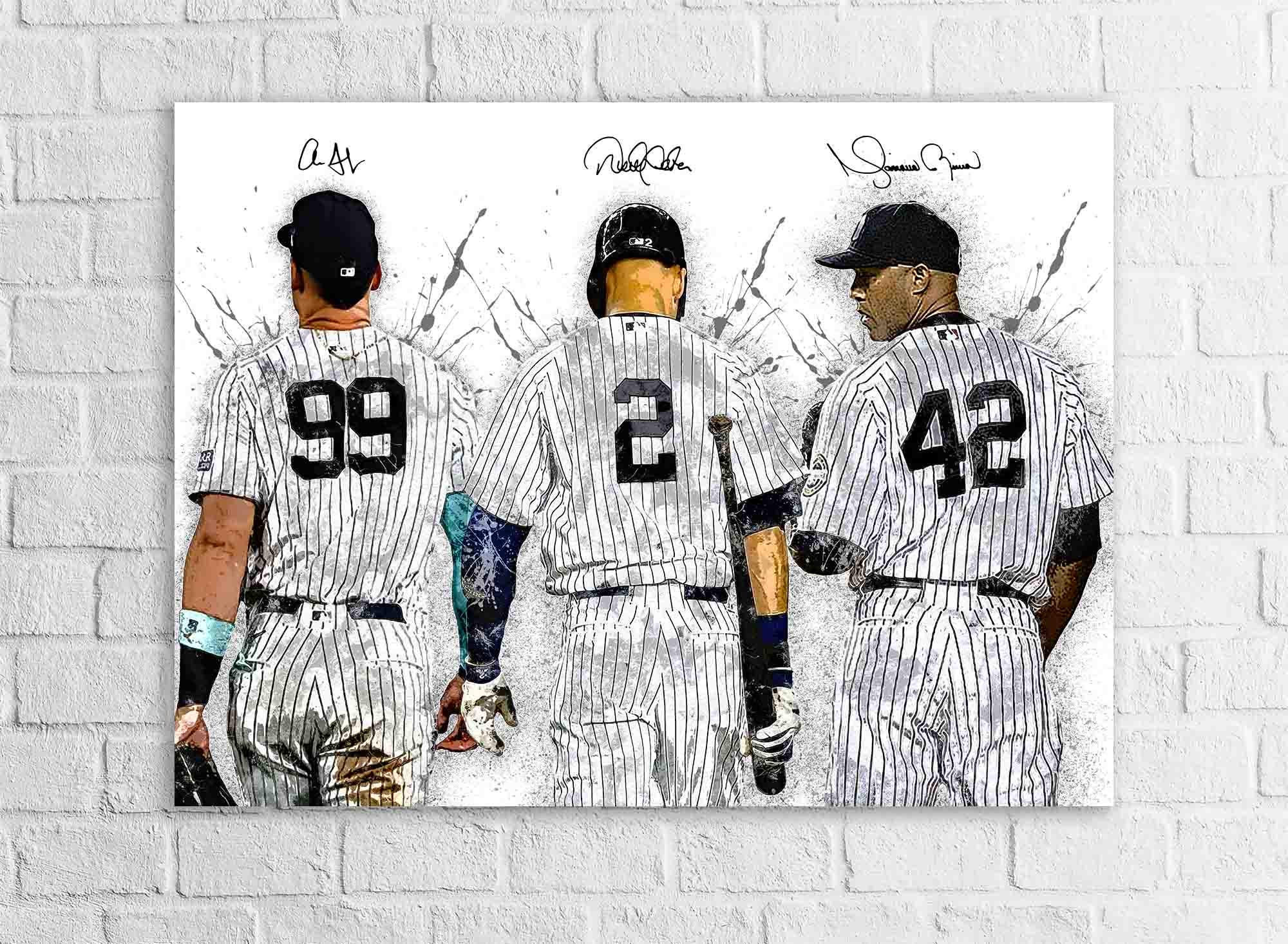 Aaron Judge, Derek Jeter, Mariano Rivera, NY Yankees, Gallery Canvas Wrap or Museum-Quality Poster, Fine Art, Man Cave, Kids room, Dorm Room