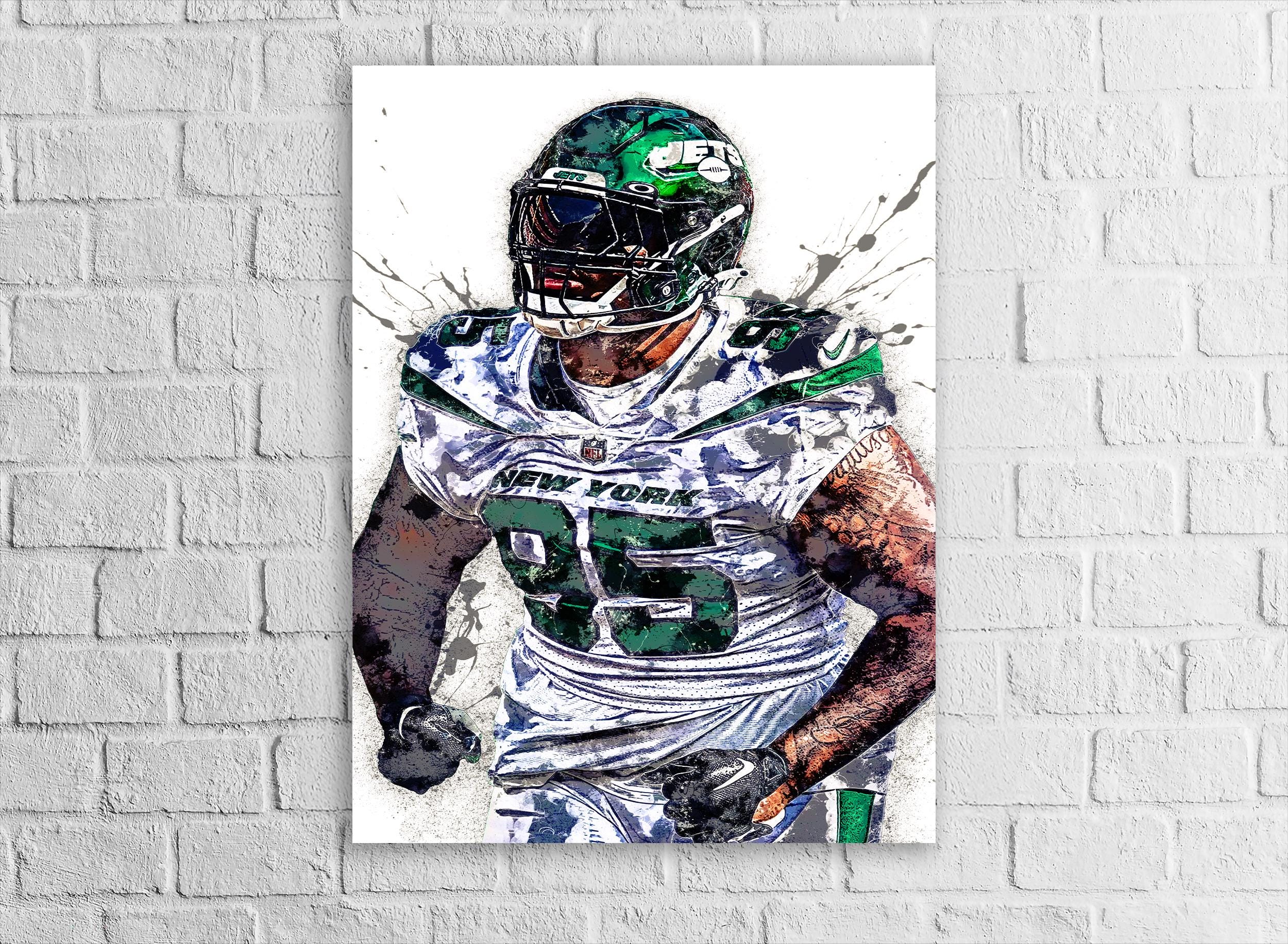 Quinnen Williams Poster, NY Jets, Gallery Canvas Wrap or Premium Poster, Fine Art, Man Cave, Kids room