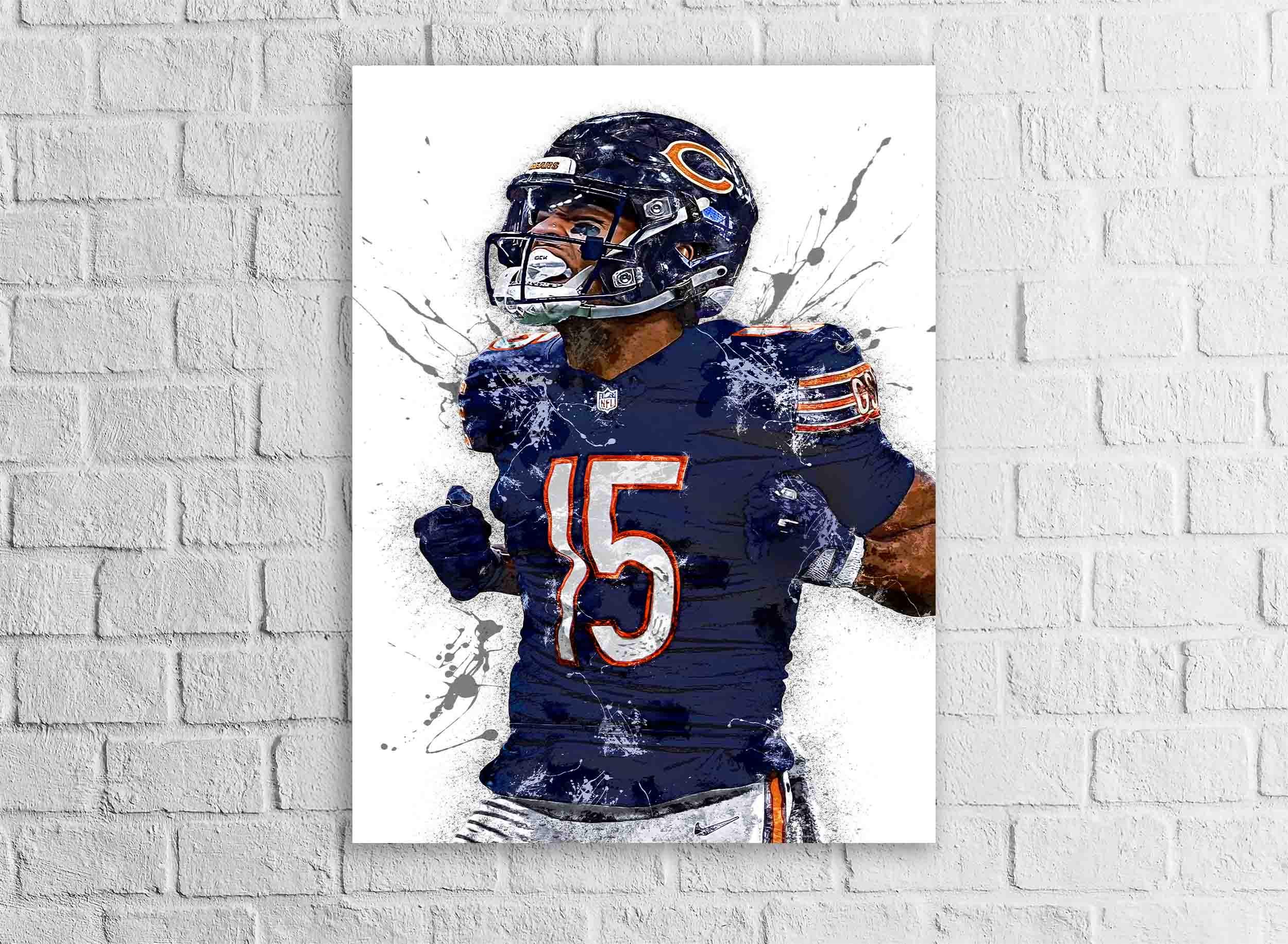Rome Odunz Poster, Chicago Bears, Gallery Canvas Wrap or Museum-Quality Poster, Fine Art, Wall Decor for Man Cave, Kids room