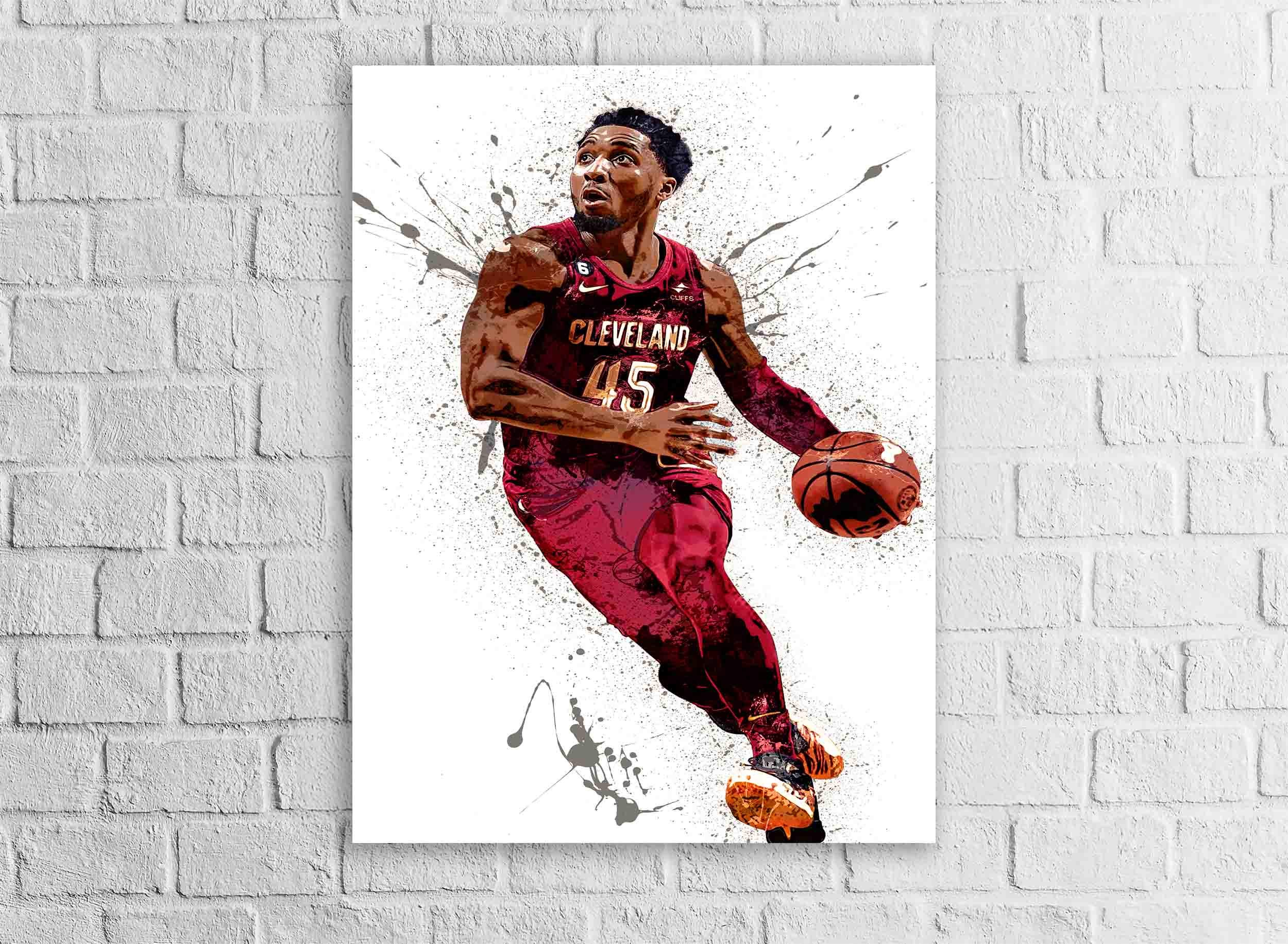 Donovan Mitchell Poster, Cleveland Cavaliers, Gallery Canvas Wrap or Premium Poster, Fine Art Quality, Man Cave, Kids room, Dorm Room