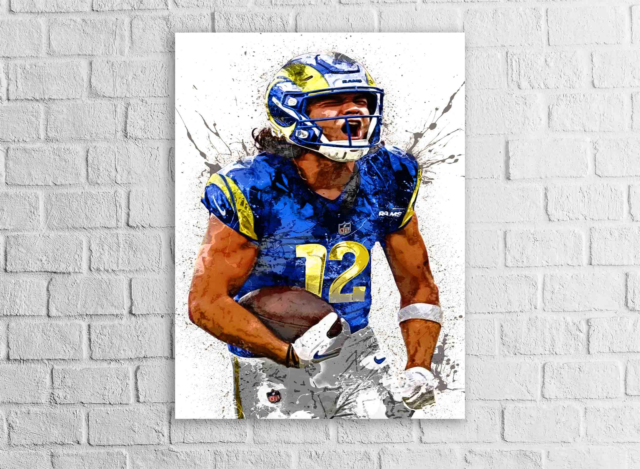 Puka Nacua Poster, Los Angeles Rams, Gallery Canvas Wrap or Premium Poster, Fine Art Quality, Man Cave, Kids room, Office