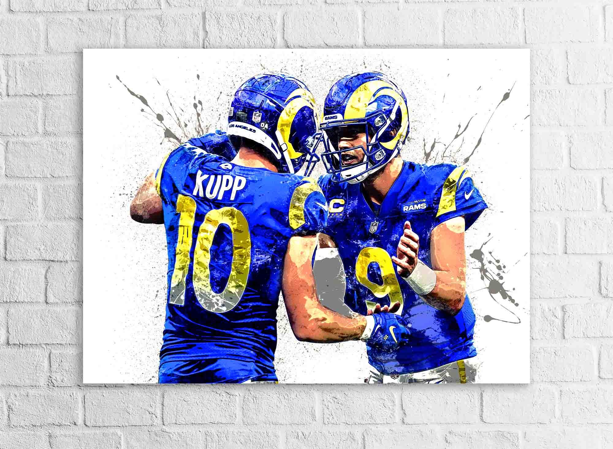 Matthew Stafford, Cooper Kupp, Los Angeles Rams, Canvas Wrap or Museum-Quality Poster, Fine Art, Man Cave, Kids room, Office