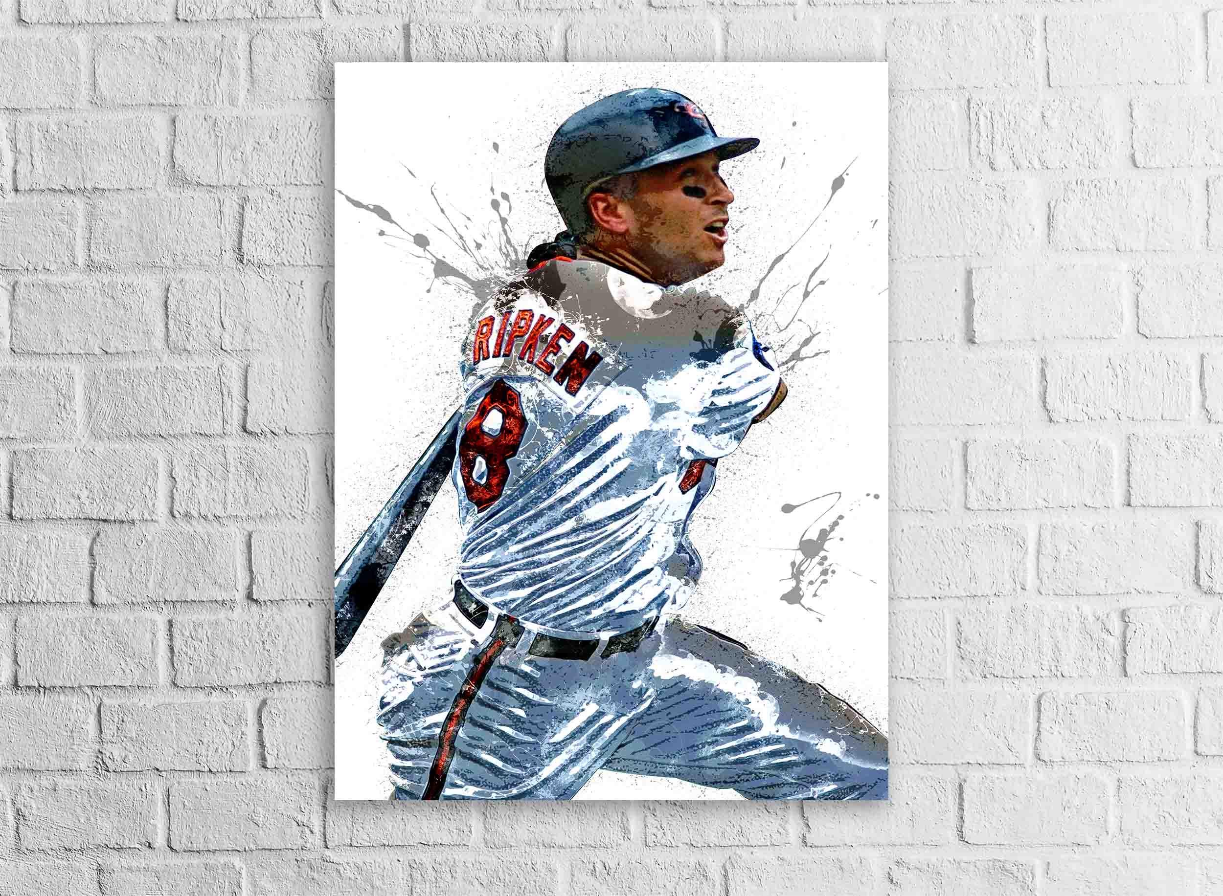 Cal Ripken Jr. Poster, Baltimore Orioles, Gallery Canvas Wrap or Museum-Quality Poster, Fine Art, Man Cave, Kids room, Dorm Room, Kids Room