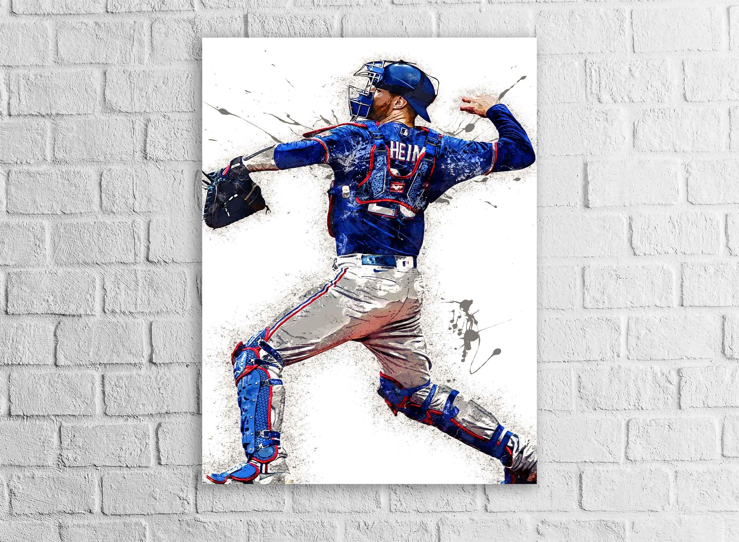 Jonah Heim Poster, Texas Rangers, Gallery Canvas Wrap or Museum-Quality Poster, Man Cave, Kids room, Office
