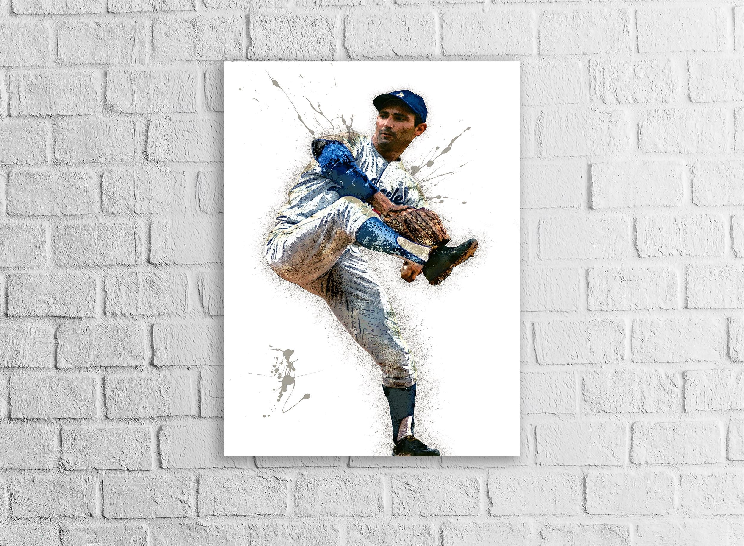 Sandy Koufax Poster, Dodgers, Gallery Canvas Wrap, Fine Art, Wall Decor for Man Cave, Kids room, Dorm Room