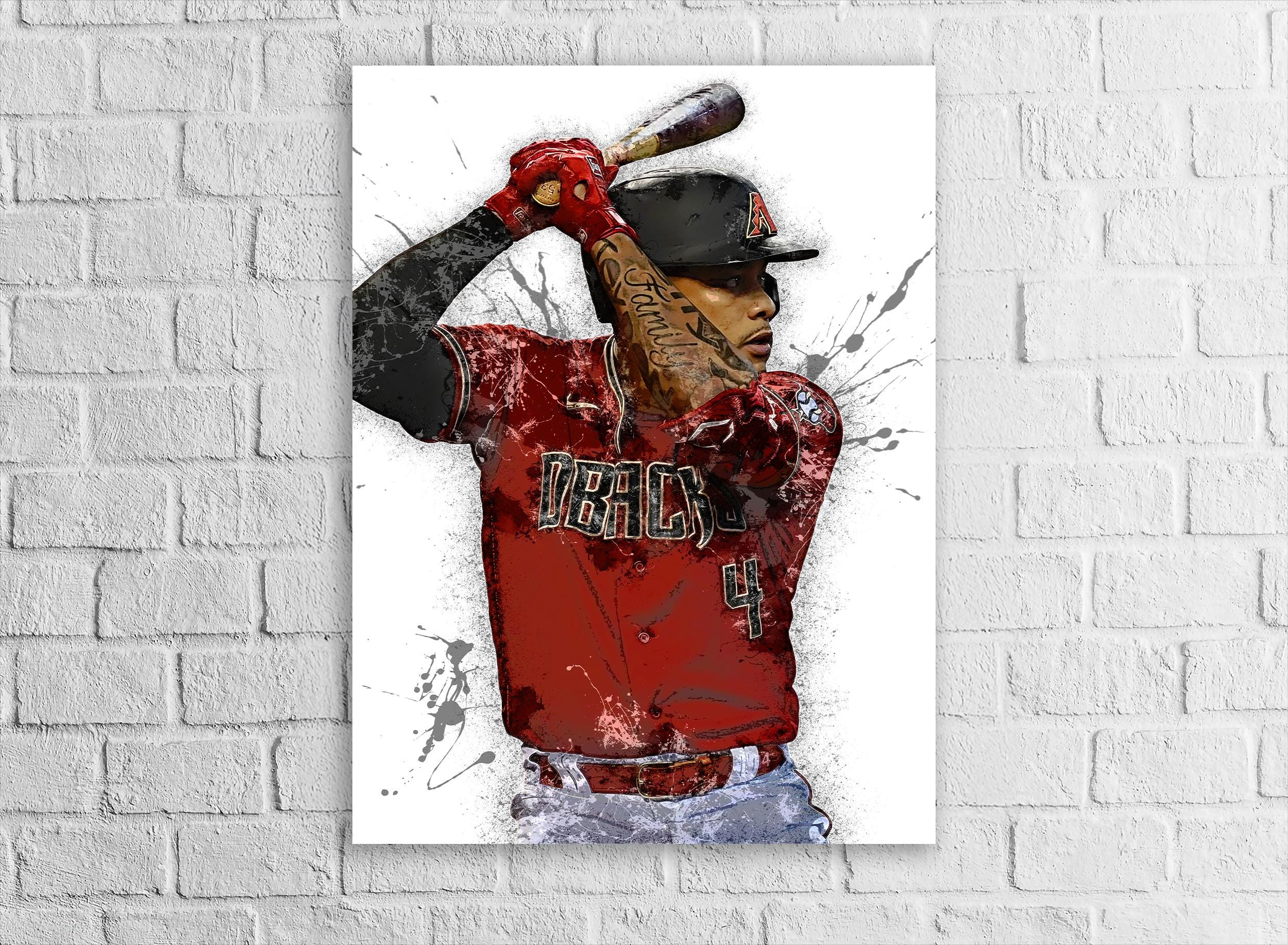 Ketel Marte Arizona Diamondbacks Poster: Sports Art, Man Cave Decor