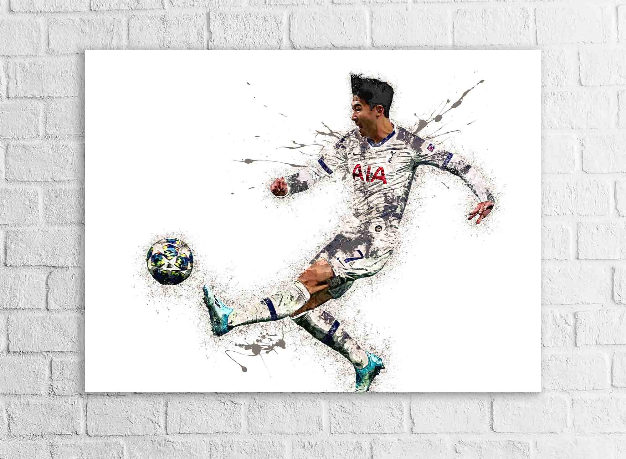 Son Heung-min Poster, Gallery Canvas Wrap or Museum-Quality Poster, Wall Decor, Man Cave, Kids room, Office