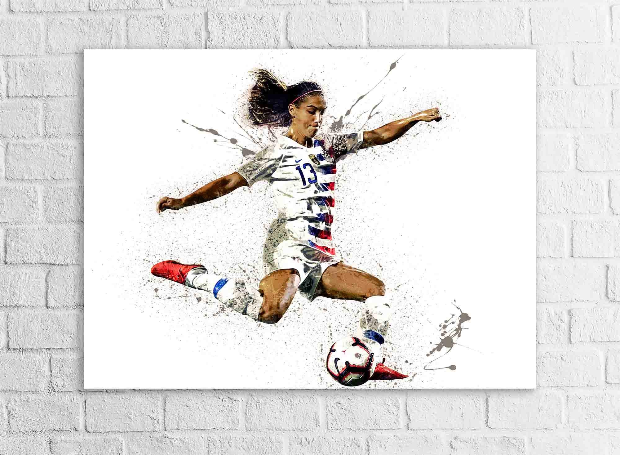 Alex Morgan Poster Print, Gallery Canvas Wrap or Museum-Quality Poster, Fine Art, Wall Decor for Man Cave, Kids room, Dorm Room