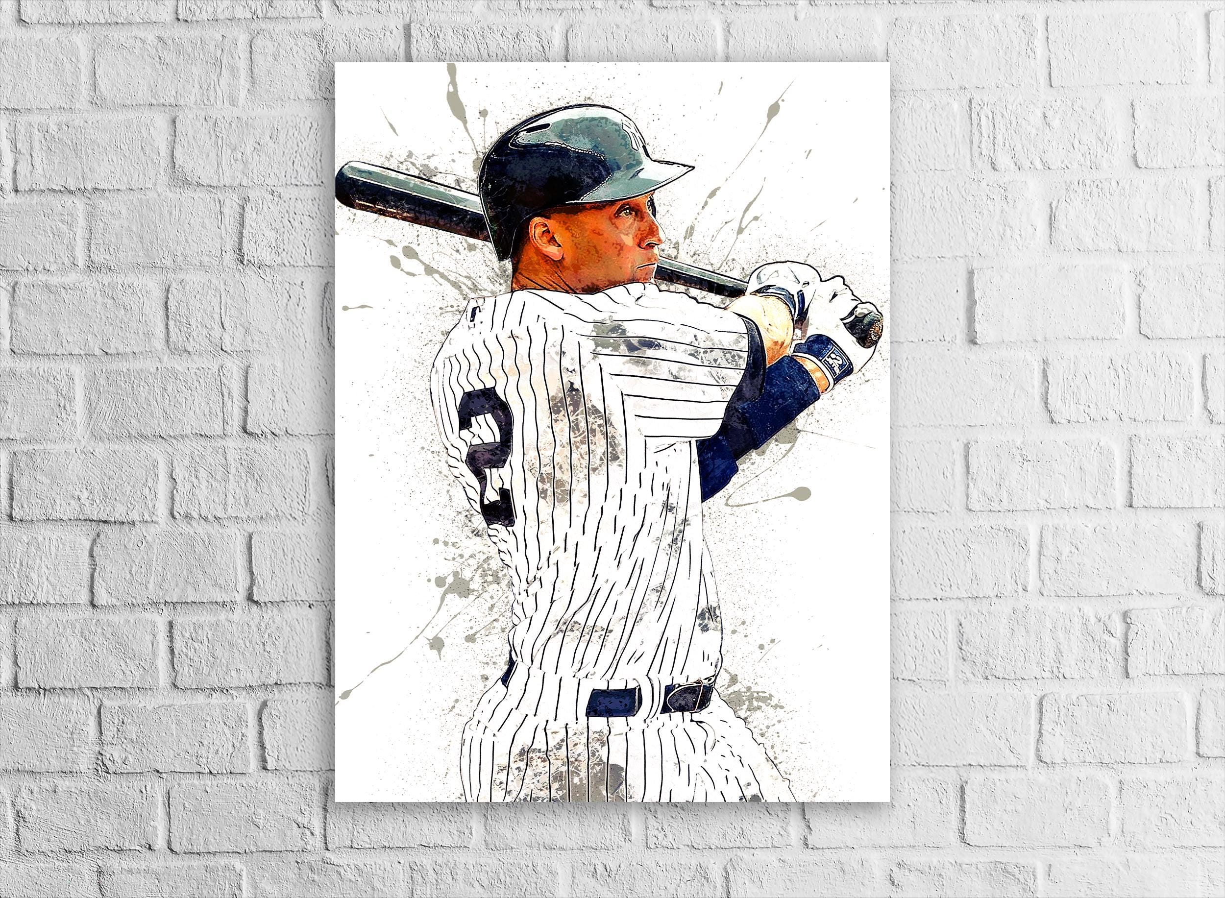Derek Jeter NY Yankees Poster, Canvas Wrap: Museum-Quality Fine Art Print