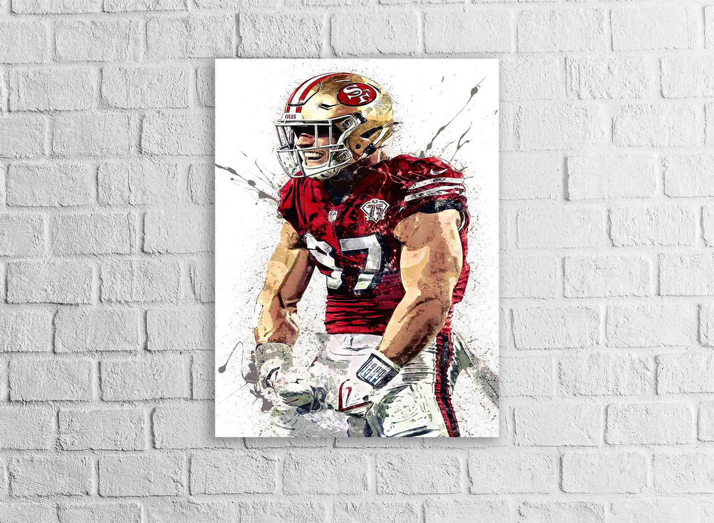 Nick Bosa Poster, San Francisco 49ers, Gallery Canvas Wrap or Premium Poster, Fine Art, Man Cave, Kids room