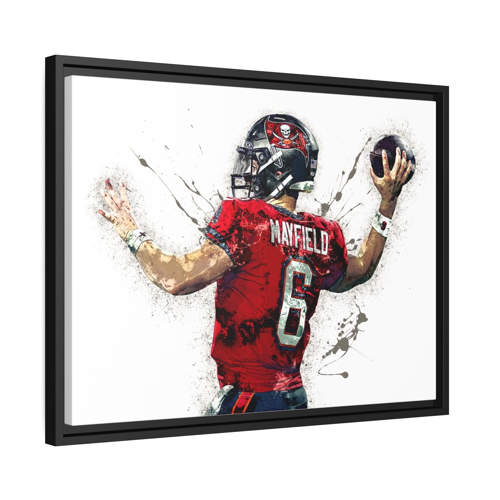 Baker Mayfield Poster, Tampa Bay Buccaneers, Gallery Canvas Wrap or Museum-Quality Poster, Fine Art, Wall Decor for Man Cave, Kids room