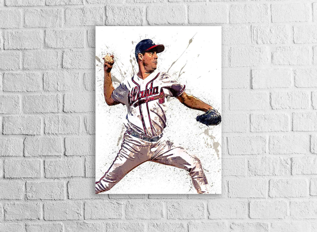 Greg Maddux Poster, Atlanta Braves, Gallery Canvas Wrap, Fine Art, Wall Decor for Man Cave, Kids room, Dorm Room