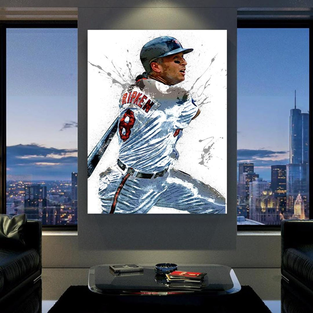 Cal Ripken Jr. Poster, Baltimore Orioles, Gallery Canvas Wrap or Museum-Quality Poster, Fine Art, Man Cave, Kids room, Dorm Room, Kids Room