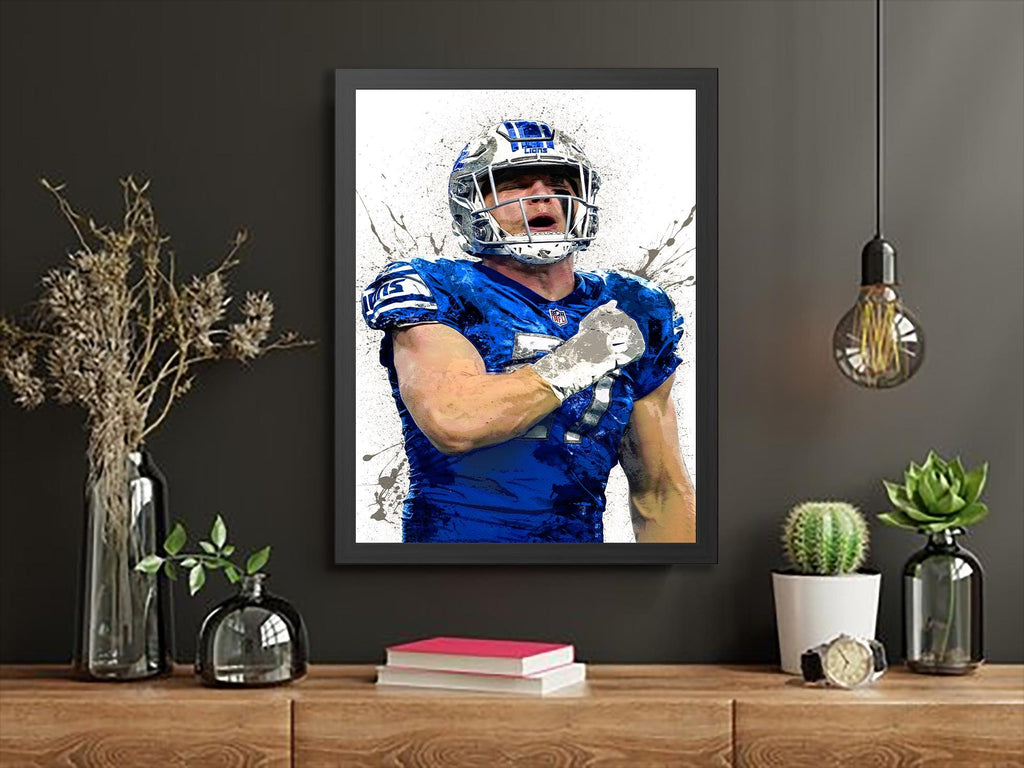 Aidan Hutchinson Poster, Detroit Lions, Gallery Canvas Wrap, Museum-Quality Poster, Wall Art, Man Cave, Kids room, Office