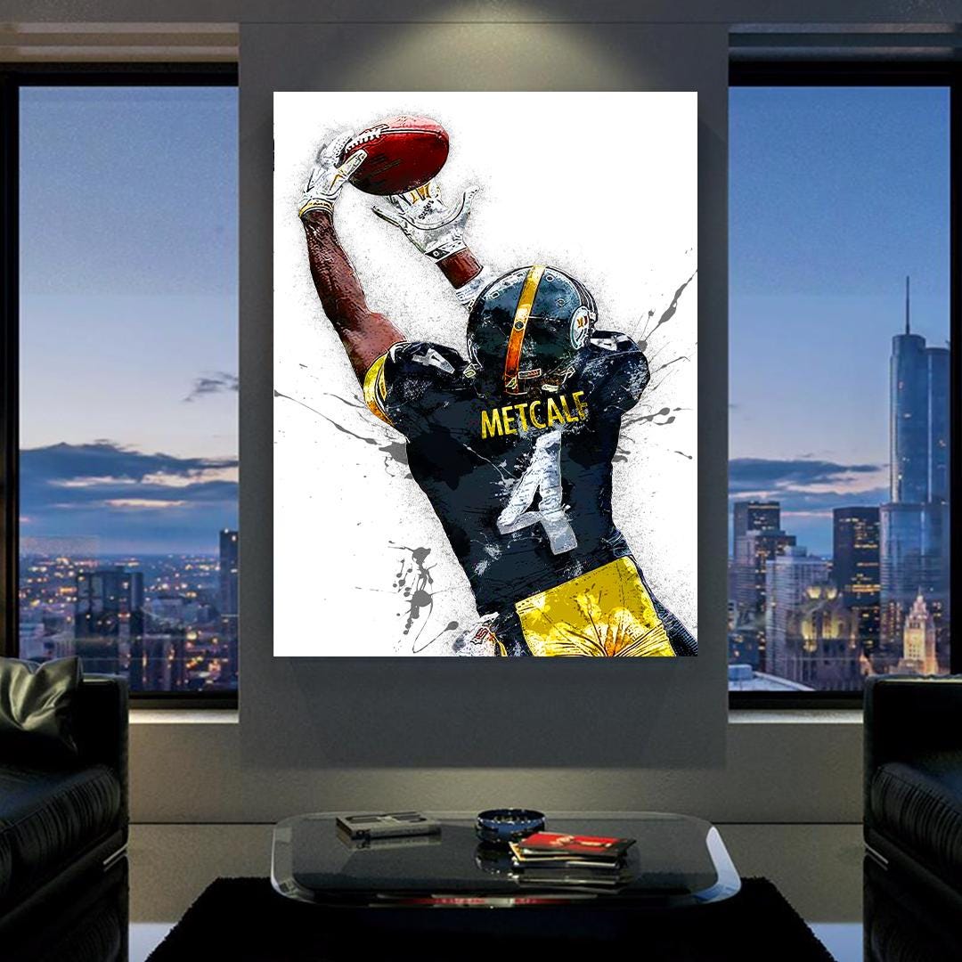 DK Metcalf Poster, "The Catch", Pittsburgh Steelers, Gallery Canvas Wrap or Museum-Quality Poster, Man Cave, Kids room, Dorm, Office