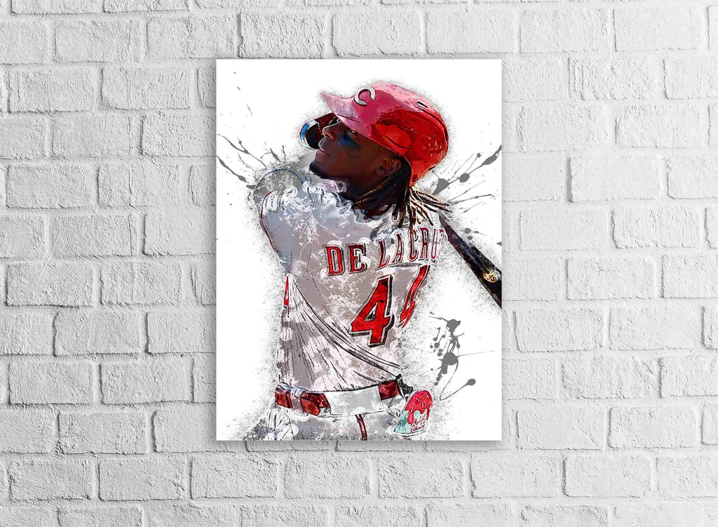 Elly De La Cruz Poster, Cincinnati Reds, Gallery Canvas Wrap or Museum-Quality Poster, Man Cave, Kids room, Office