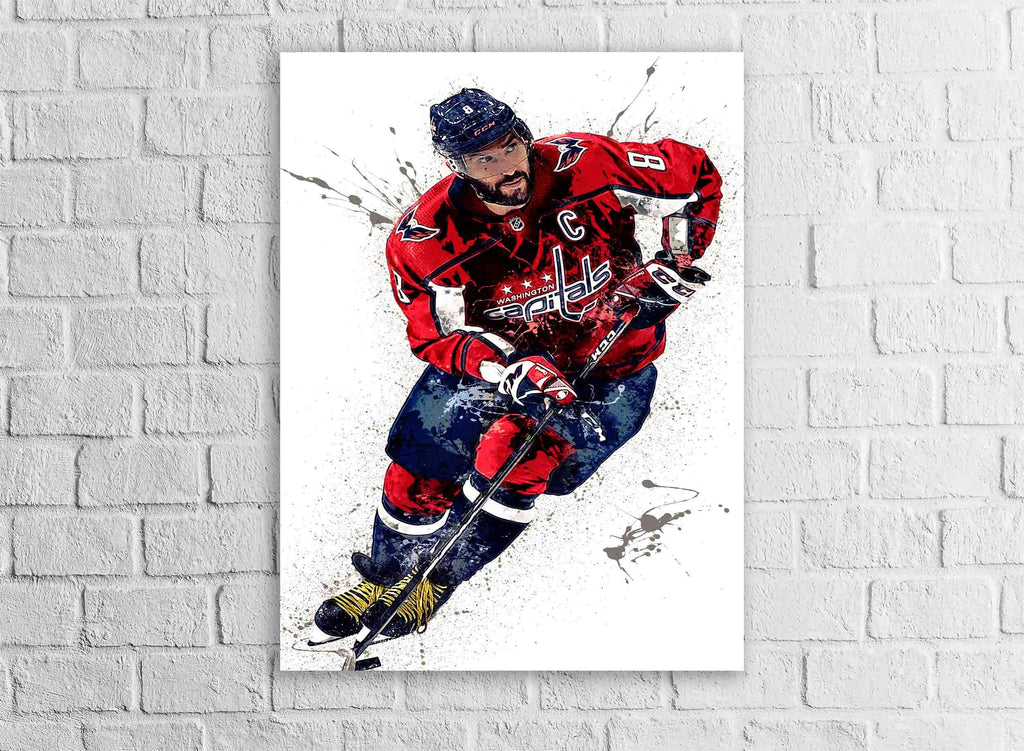 Alexander Ovechkin Poster, Washington Capitals, Gallery Canvas Wrap or Museum-Quality Poster, Man Cave, Kids room, Office