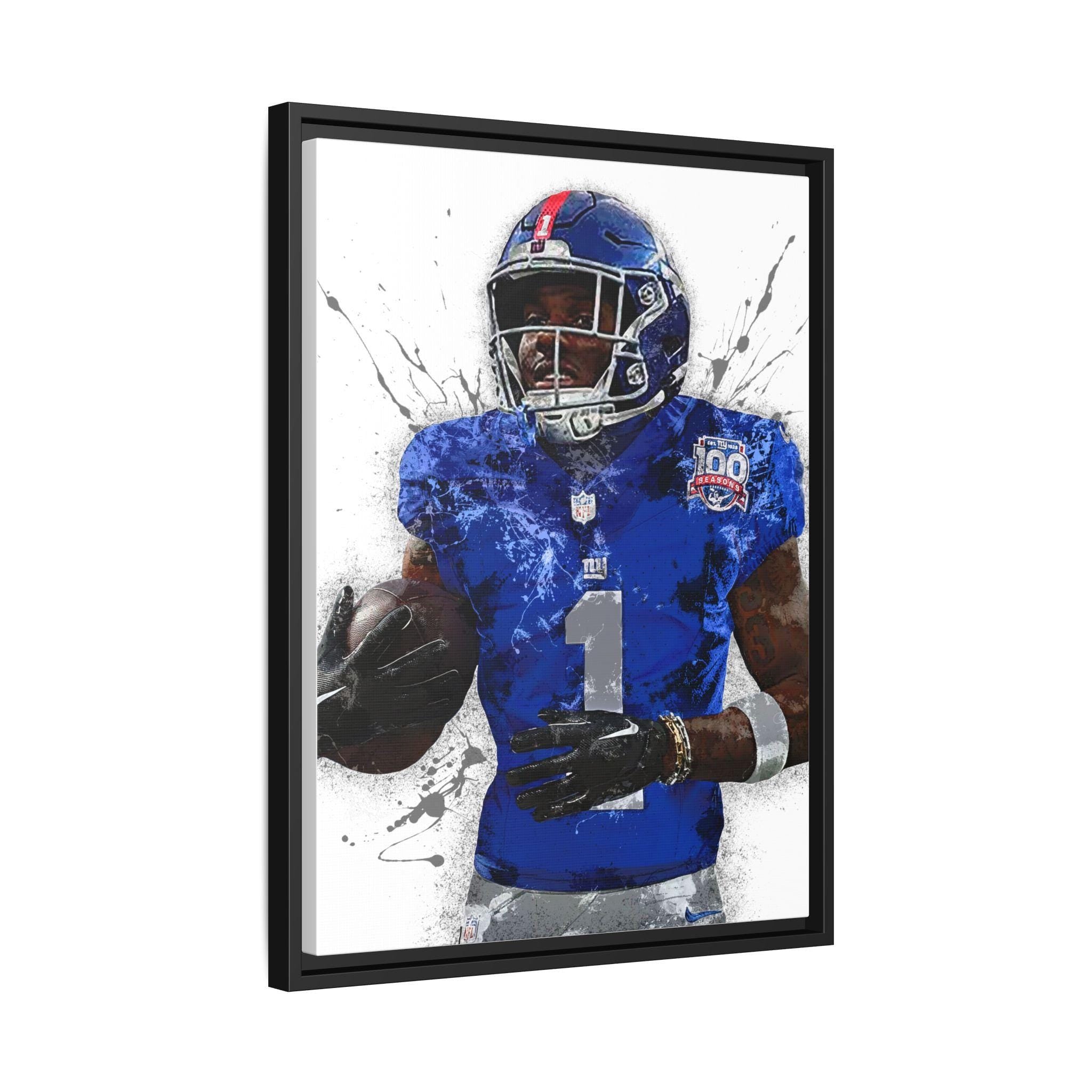 Malik Nabers Poster, New York Giants, Gallery Canvas Wrap or Museum-Quality Poster, Fine Art, Wall Decor for Man Cave, Kids room