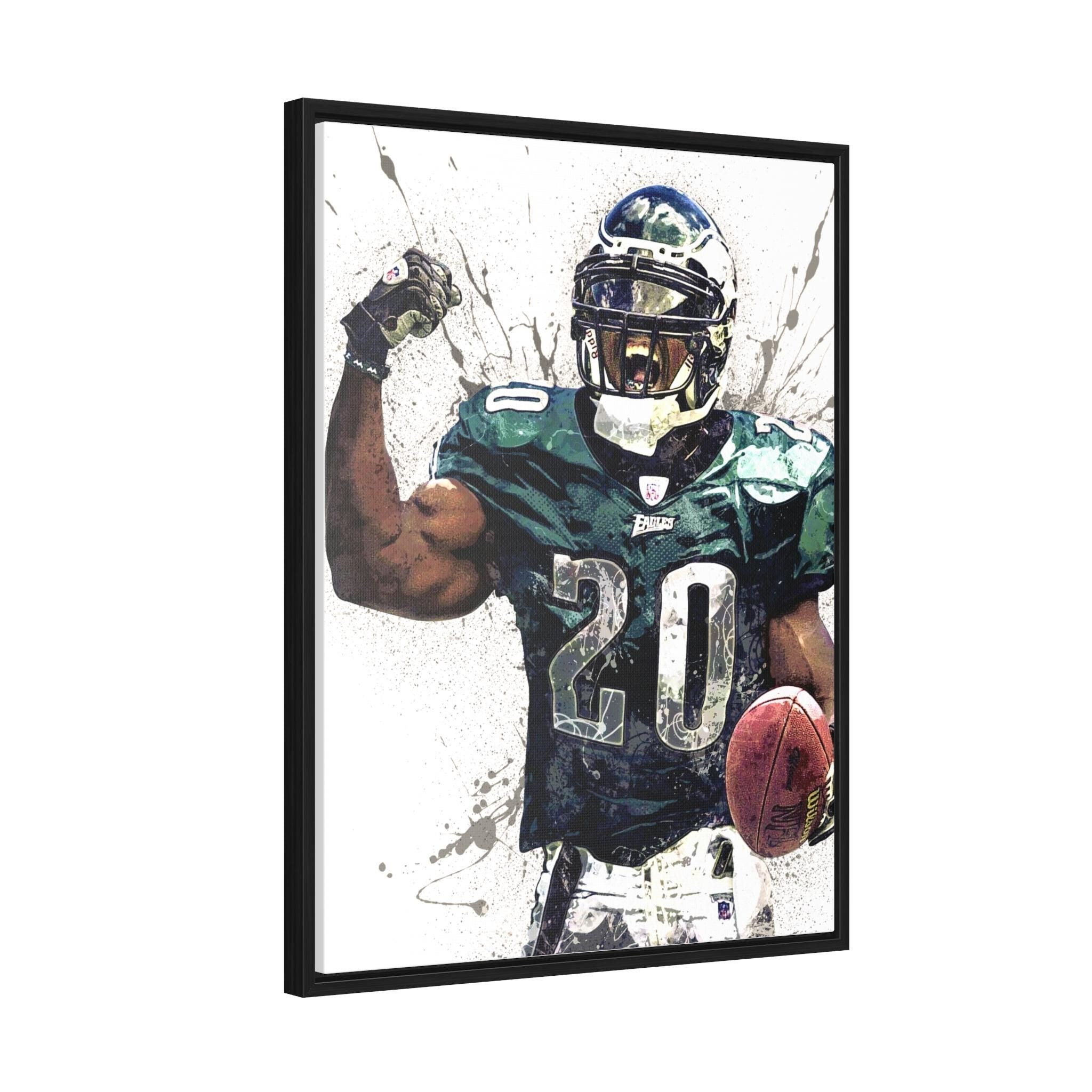 Brian Dawkins Poster, Philadelphia Eagles, Gallery Canvas Wrap or Museum-Quality Poster, Fine Art, Wall Decor for Man Cave, Kids room