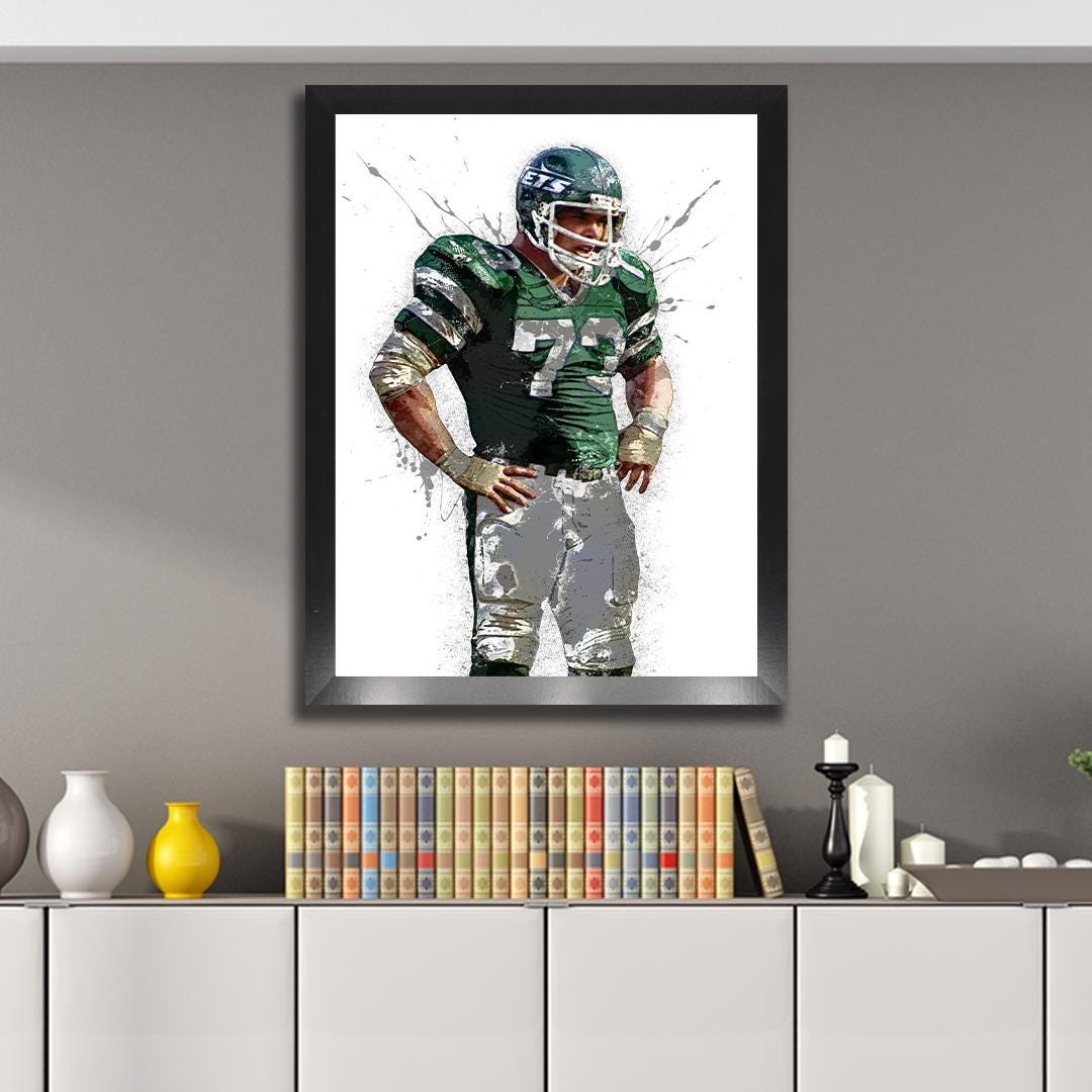 Joe Klecko NY Jets Poster: Fine Art Canvas Wrap, Man Cave Decor