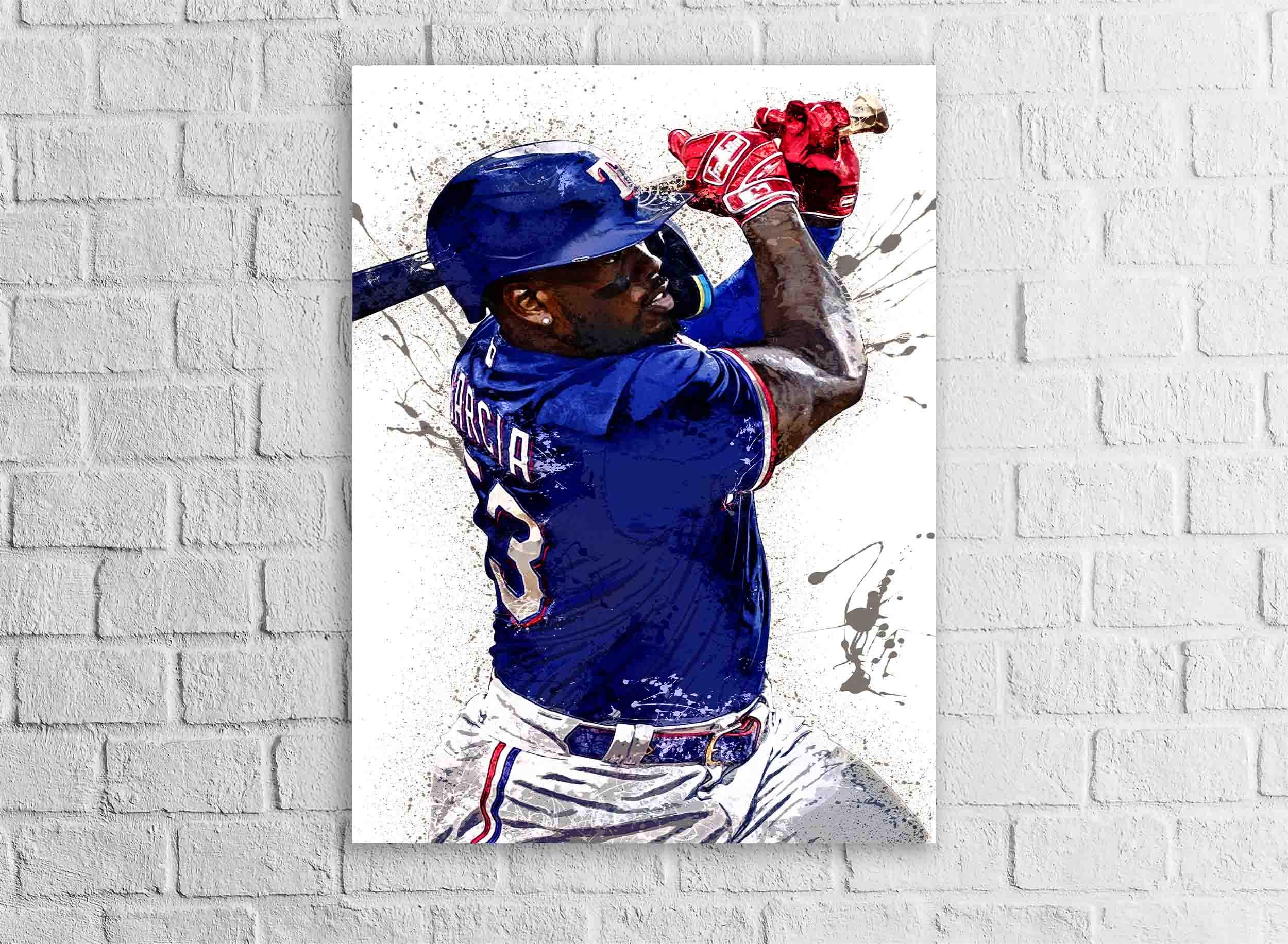 Adolis García Poster: Texas Rangers Canvas Art, Sports Decor