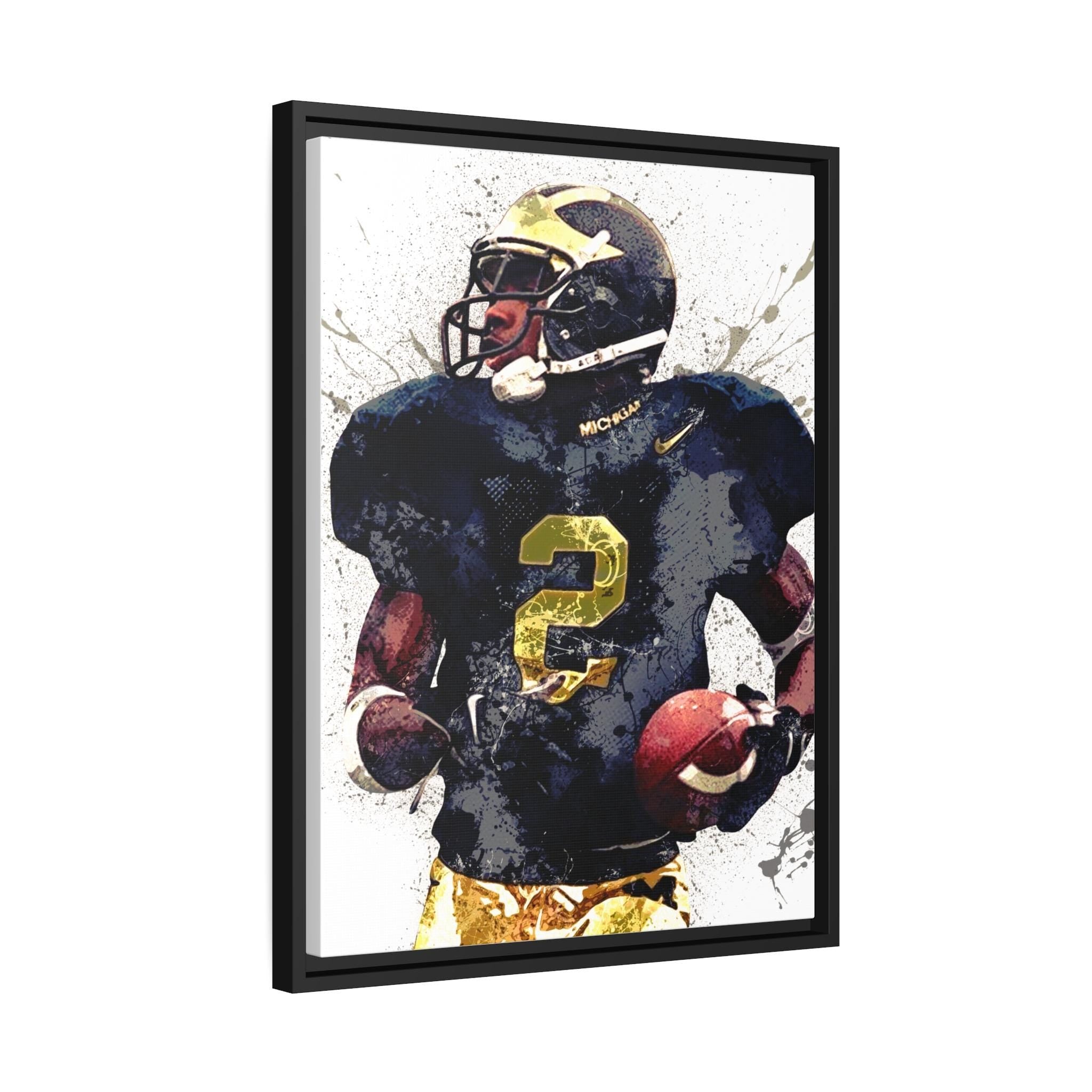 Charles Woodson Poster, Michigan Wolverines, Gallery Canvas Wrap or Museum-Quality Poster, Fine Art, Man Cave, Kids room, Dorm Room