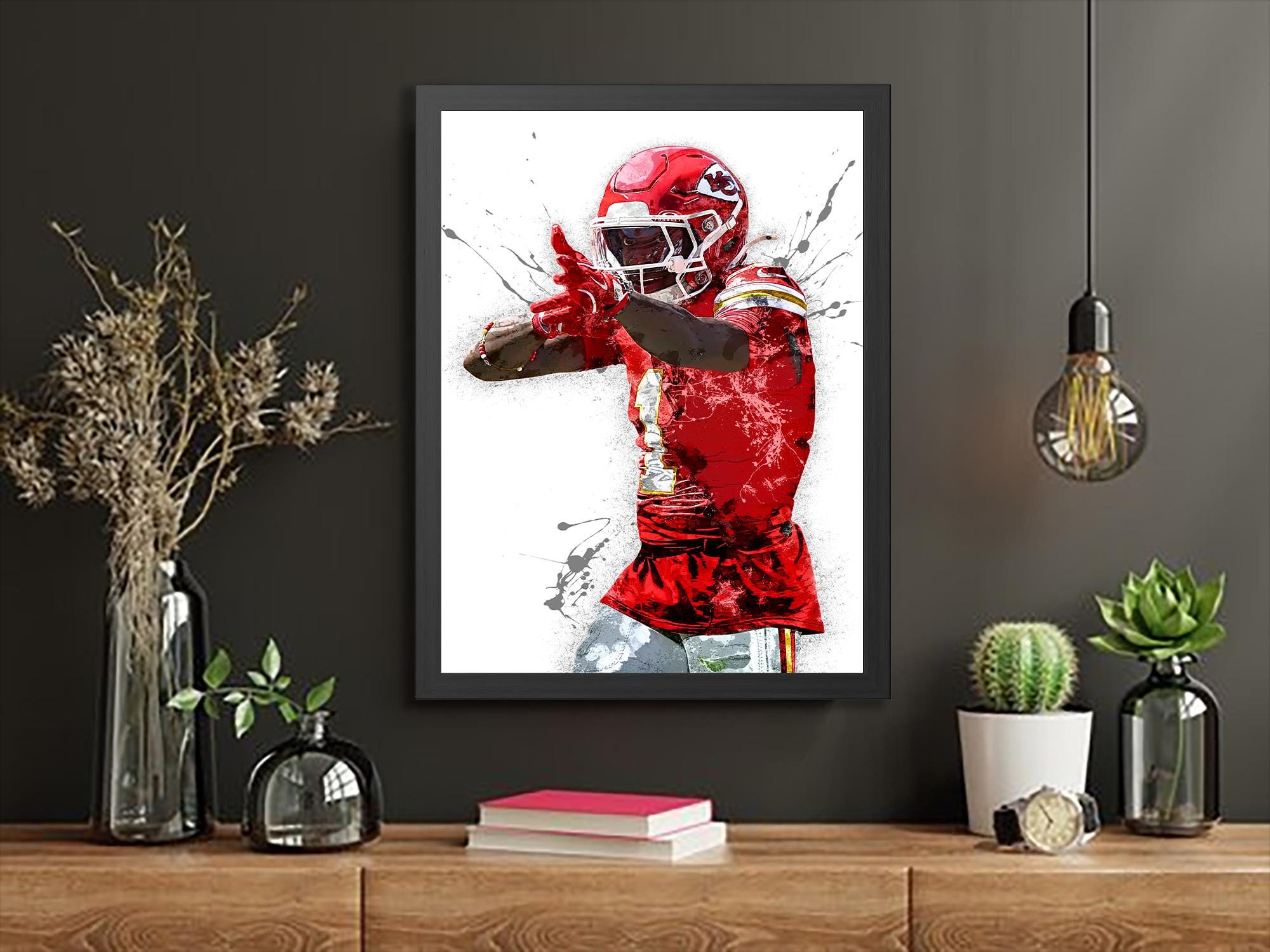 Xavier Worthy Poster, Kansas City Chiefs, Gallery Canvas Wrap or Museum-Quality Poster, Fine Art, Man Cave, Kids room