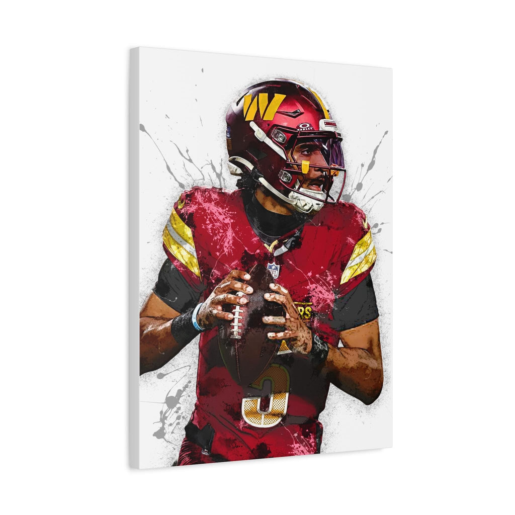 Jayden Daniels Poster, Washington Commanders, Gallery Canvas Wrap or Premium Poster, Fine Art, Man Cave, Kids room, Office