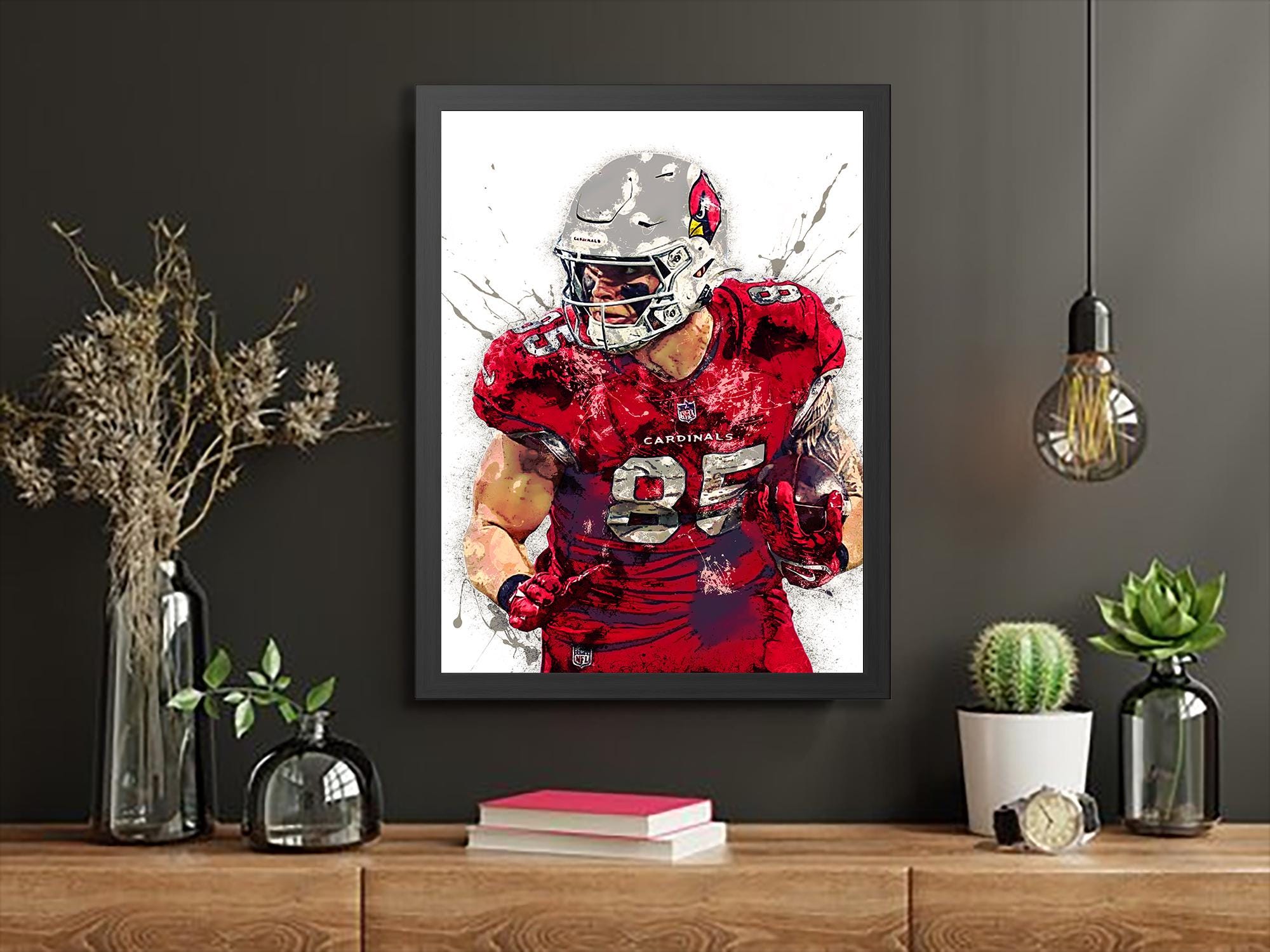Trey McBride Poster, Arizona Cardinals, Gallery Canvas Wrap or Museum-Quality Poster, Fine Art, Wall Decor for Man Cave, Kids room