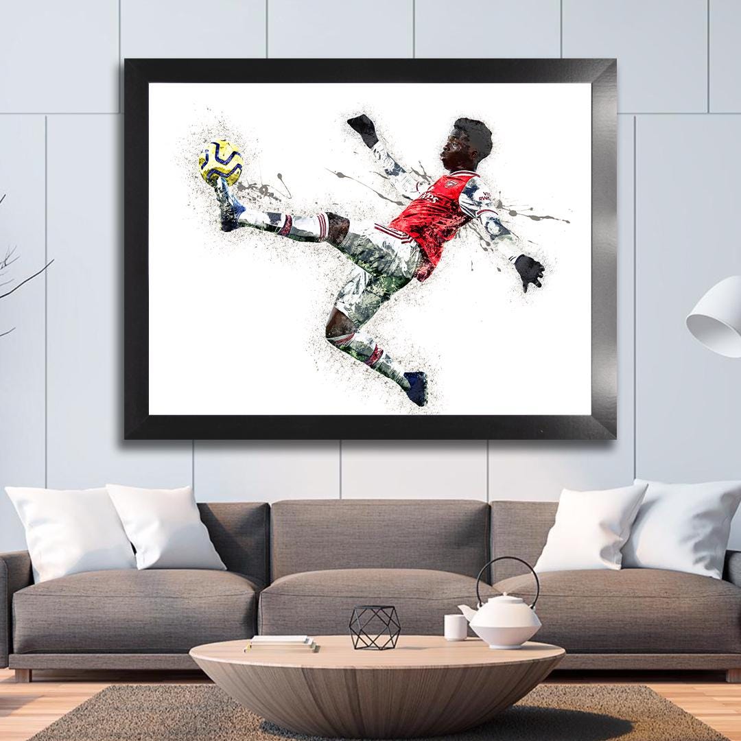 Bukayo Saka Poster Print: Soccer Fine Art, Man Cave Decor