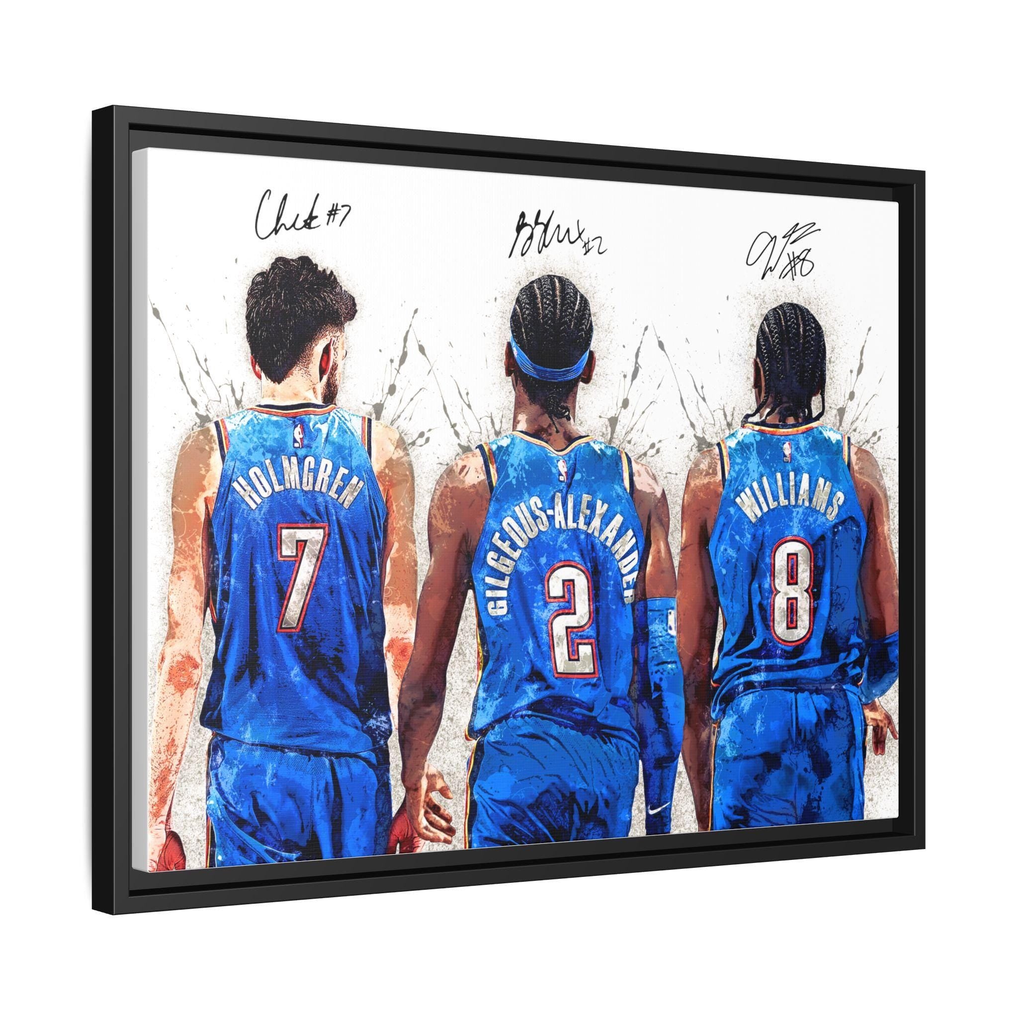 Shai Gilgeous-Alexander, Jalen Williams, Chet Holmgren, Oklahoma City Thunder, Gallery Canvas Wrap or Premium Poster, Man Cave, Kids room