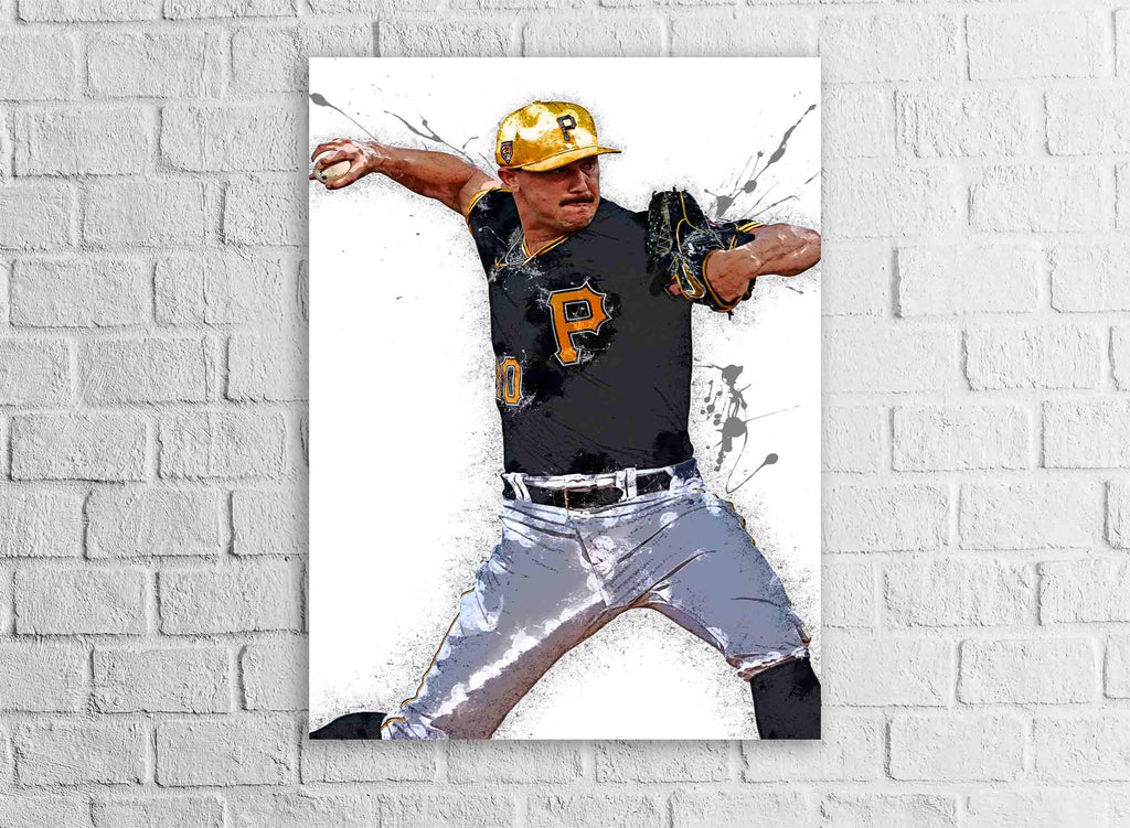 Paul Skenes Poster, Pittsburgh Pirates, Gallery Canvas Wrap or Museum-Quality Poster Print, Man Cave, Office, Dorm Room or Kids Room