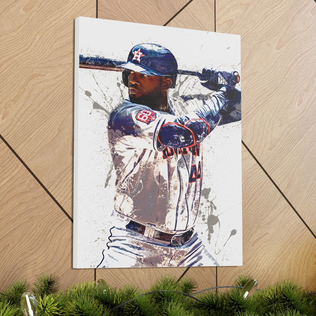 Yordan Álvarez Poster, Houston Astros, Gallery Canvas Wrap or Museum-Quality Poster Print, Fine Art, Man Cave, Office or Kids Room