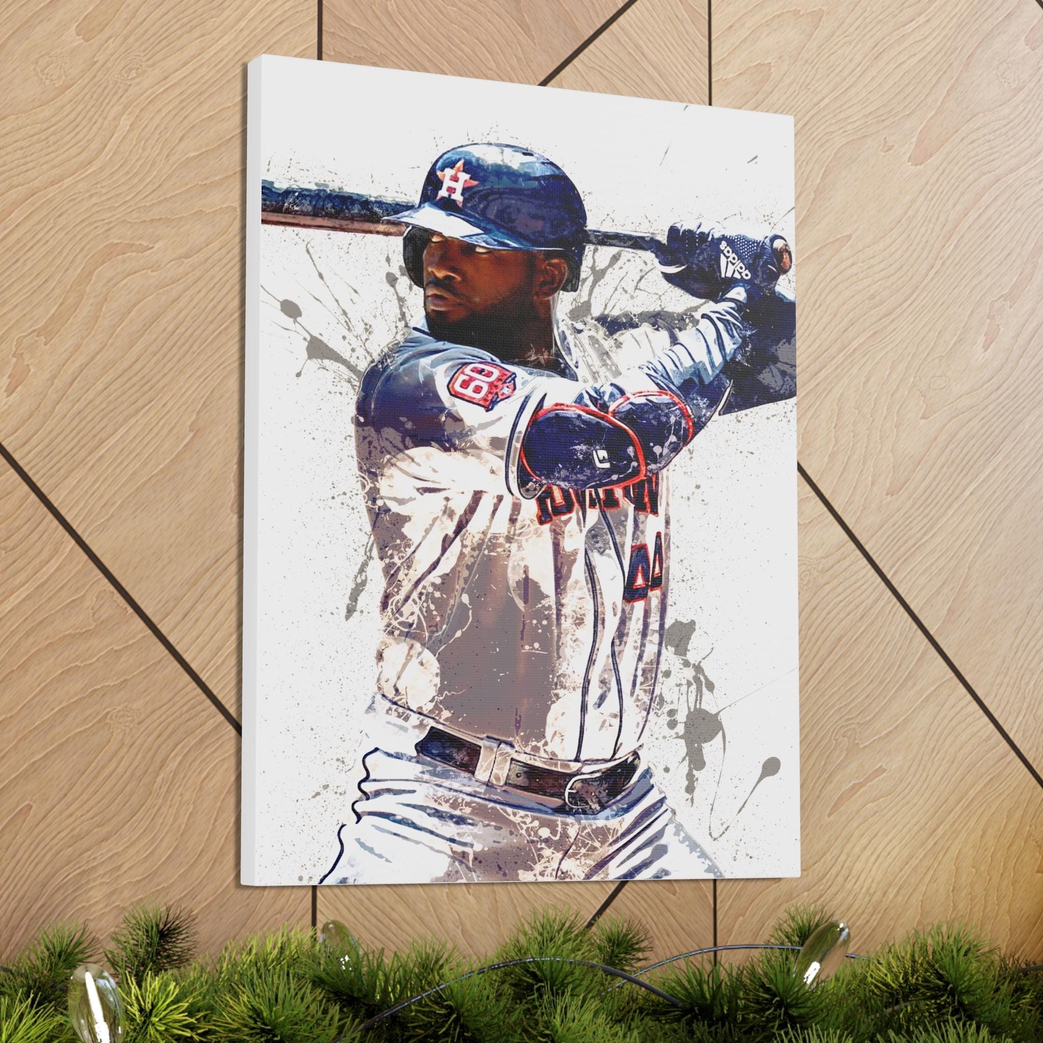 Yordan Álvarez Poster, Houston Astros, Gallery Canvas Wrap or Museum-Quality Poster Print, Fine Art, Man Cave, Office or Kids Room