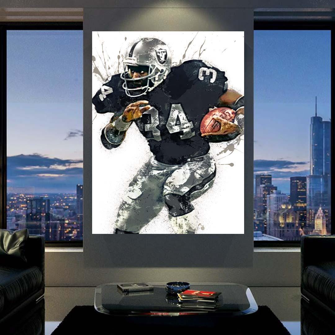 Bo Jackson, Las Vegas Raiders, Gallery Canvas Wrap or Museum-Quality Poster, Fine Art, Man Cave, Kids room, Office