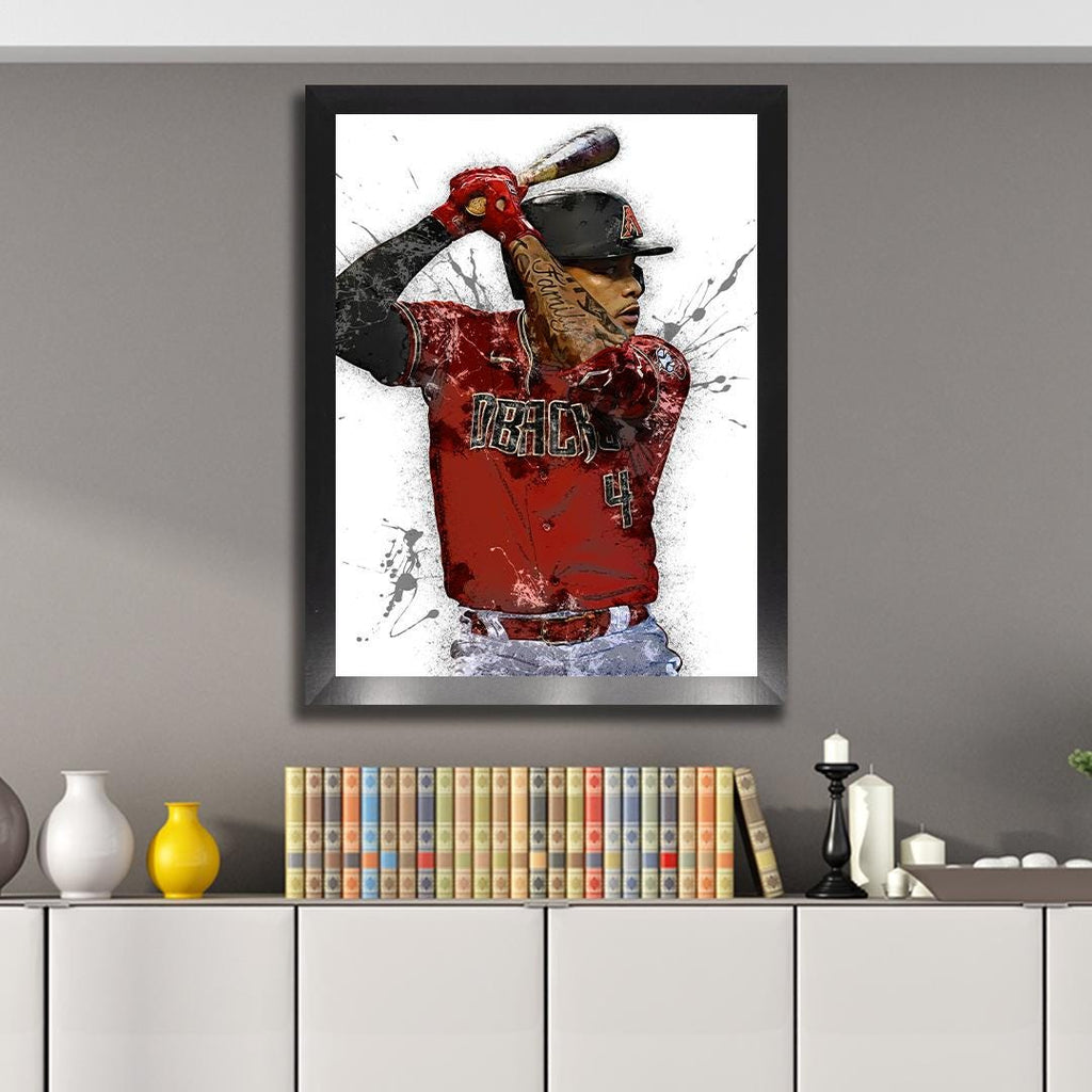 Ketel Marte Arizona Diamondbacks Poster: Sports Art, Man Cave Decor
