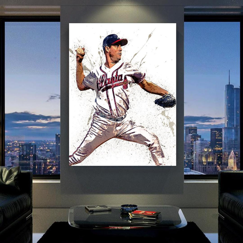 Greg Maddux Poster, Atlanta Braves, Gallery Canvas Wrap, Fine Art, Wall Decor for Man Cave, Kids room, Dorm Room