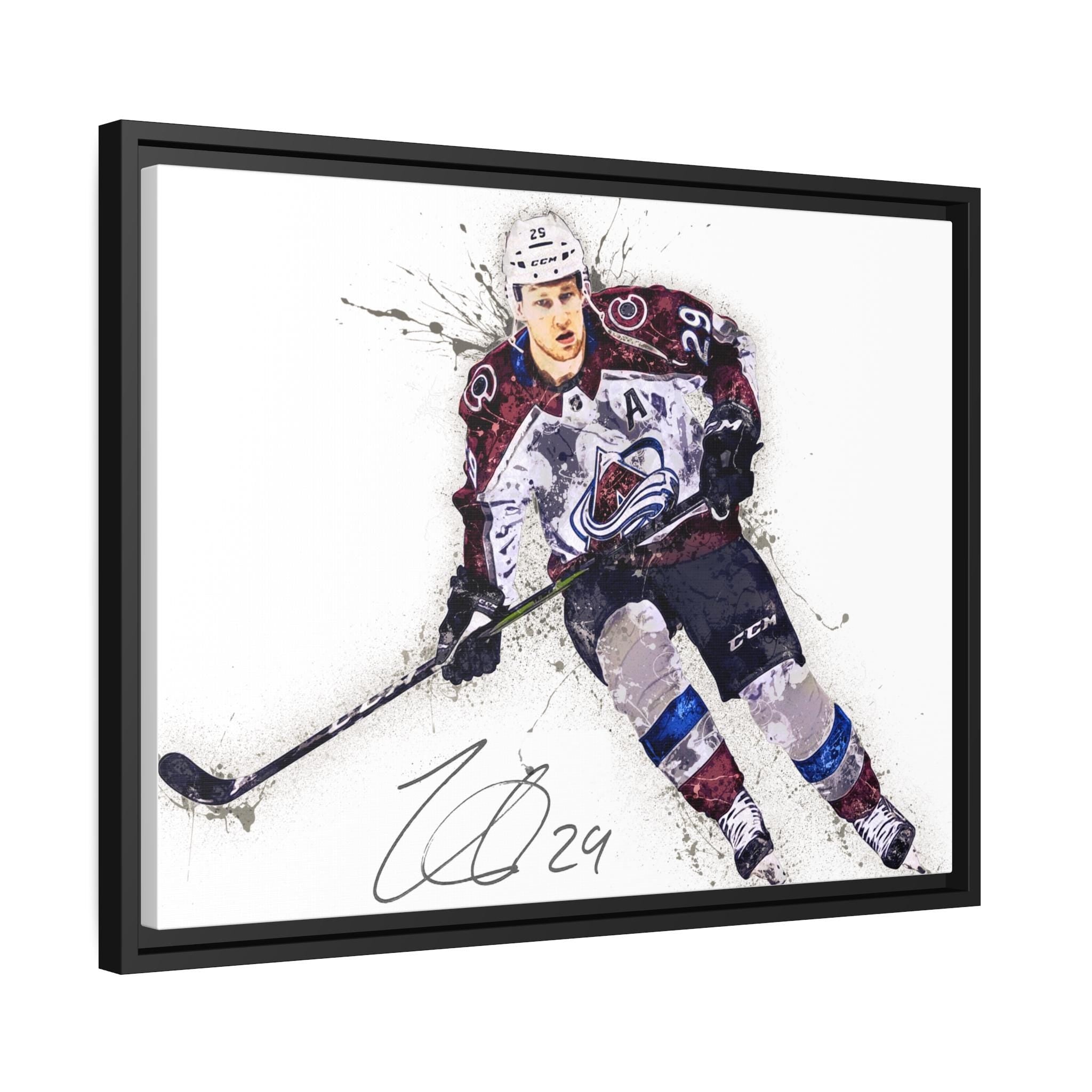 Nathan MacKinnon Poster, Colorado Avalanche, Gallery Canvas Wrap or Museum-Quality Poster Print, Man Cave, Office or Kids Room