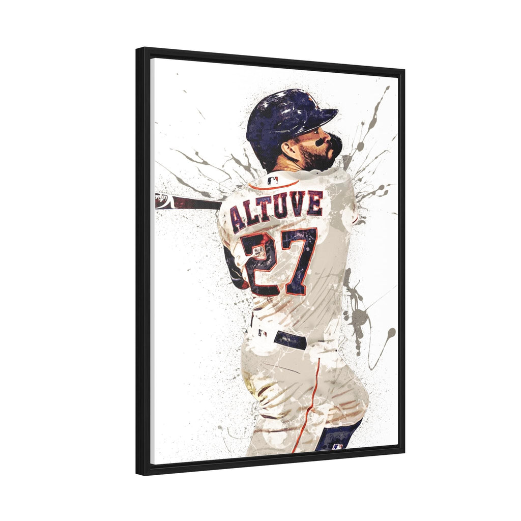 Jose Altuve Poster, Houston Astros, Gallery Canvas Wrap or Museum-Quality Poster Print, Fine Art, Man Cave, Office or Kids Room
