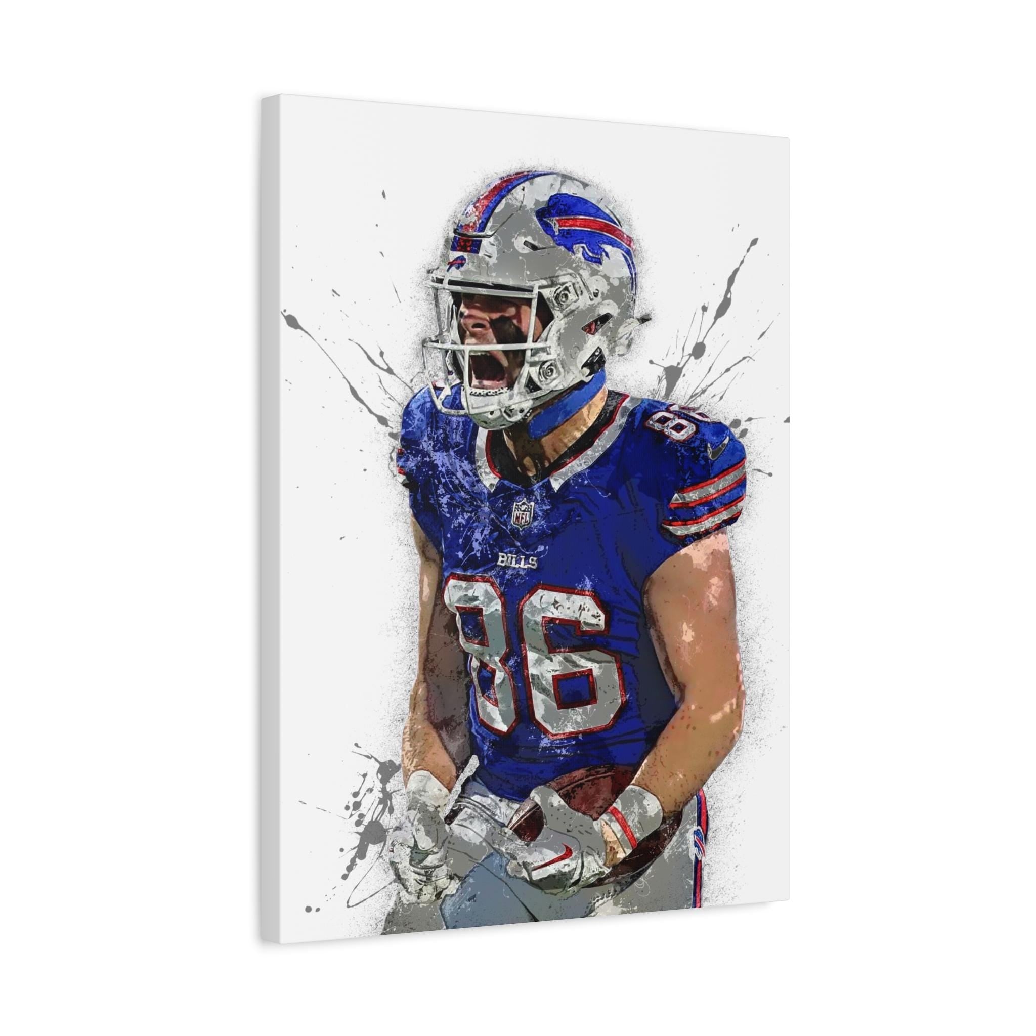 Dalton Kincaid Poster, Buffalo Bills, Gallery Canvas Wrap or Museum-Quality Poster, Fine Art, Wall Decor, Man Cave, Kids room
