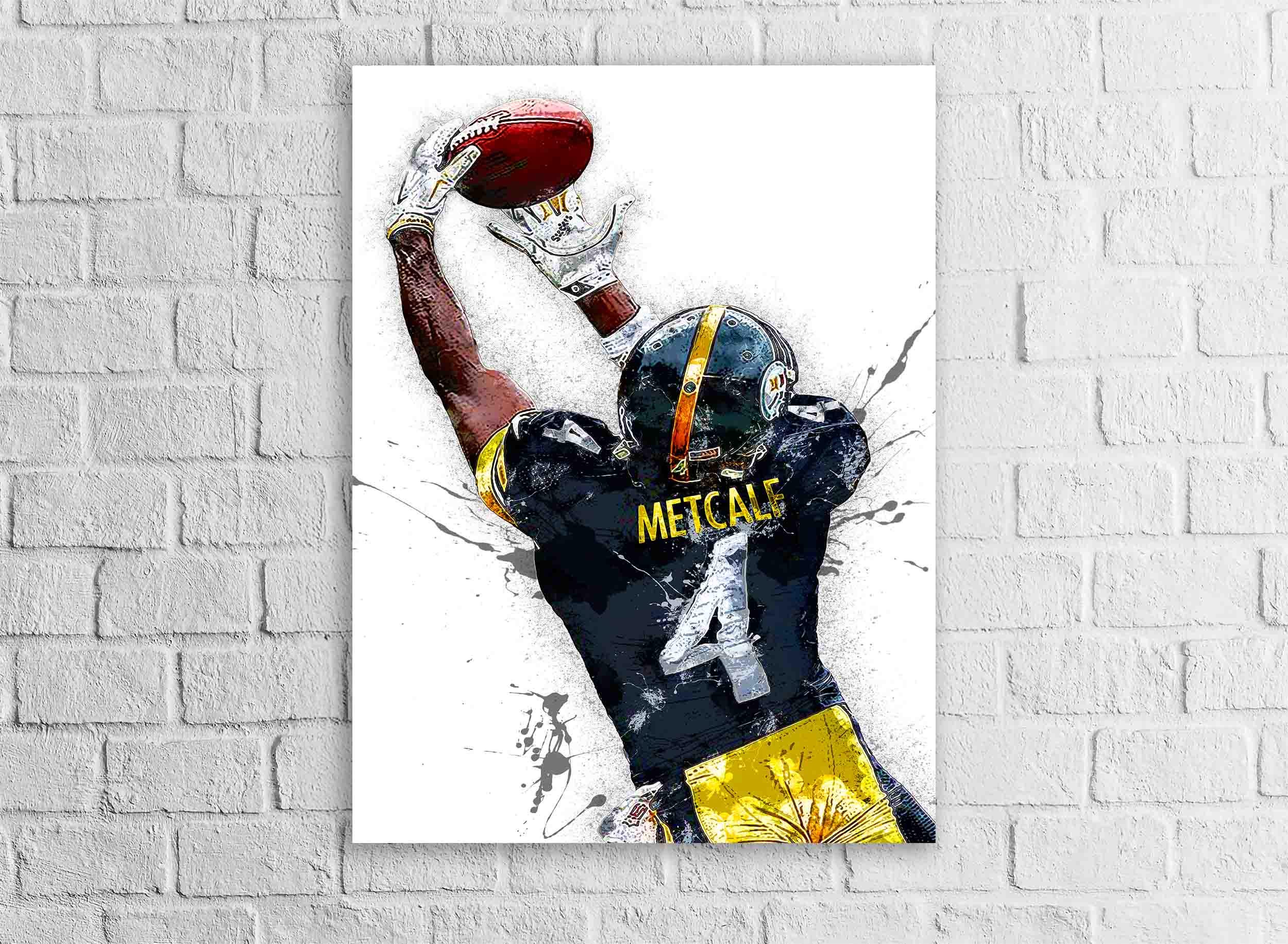 DK Metcalf Poster, "The Catch", Pittsburgh Steelers, Gallery Canvas Wrap or Museum-Quality Poster, Man Cave, Kids room, Dorm, Office