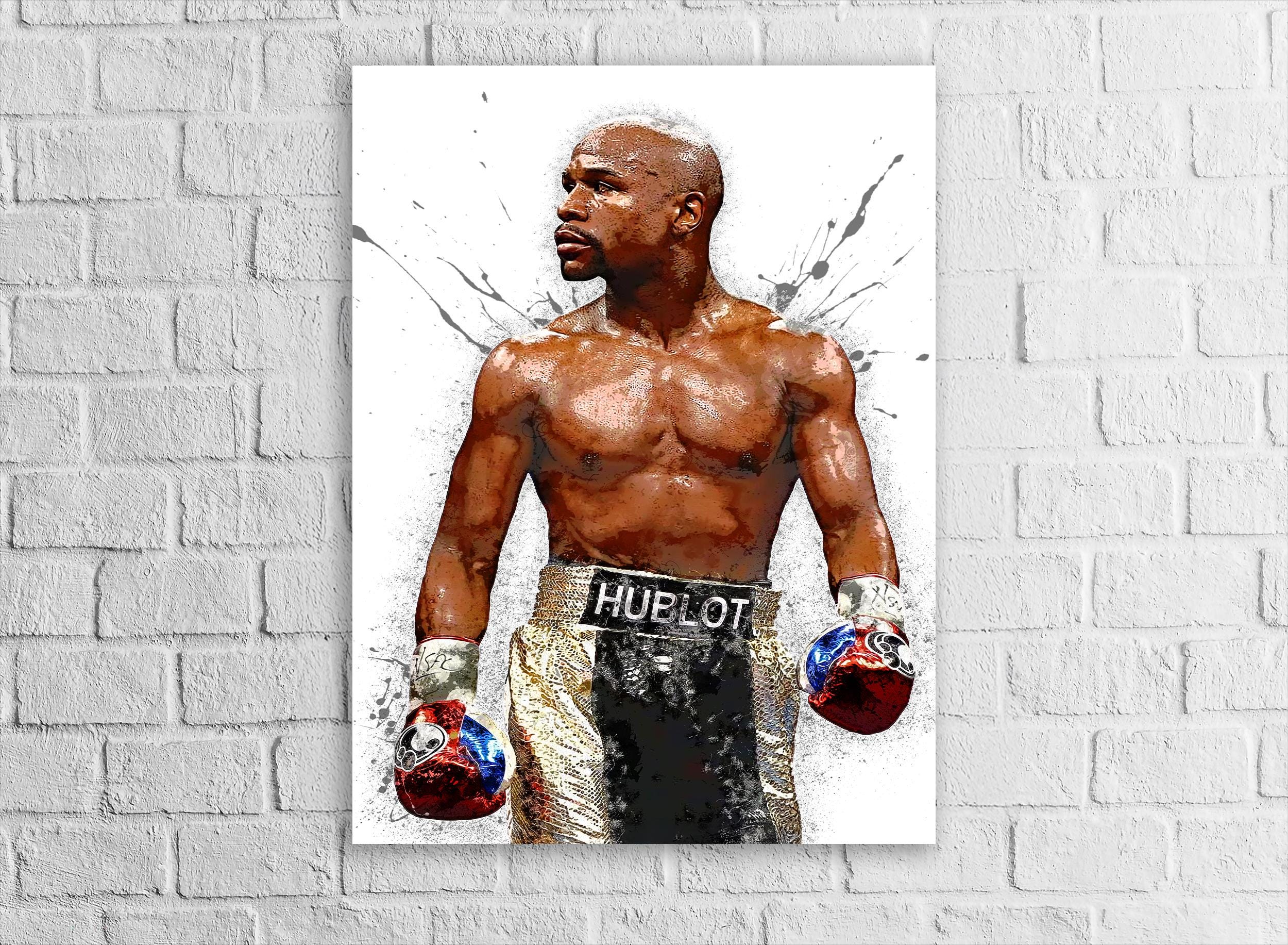 Floyd Mayweather Jr. Boxing Art: Gym Decor, Man Cave Poster, Gallery Canvas Wrap