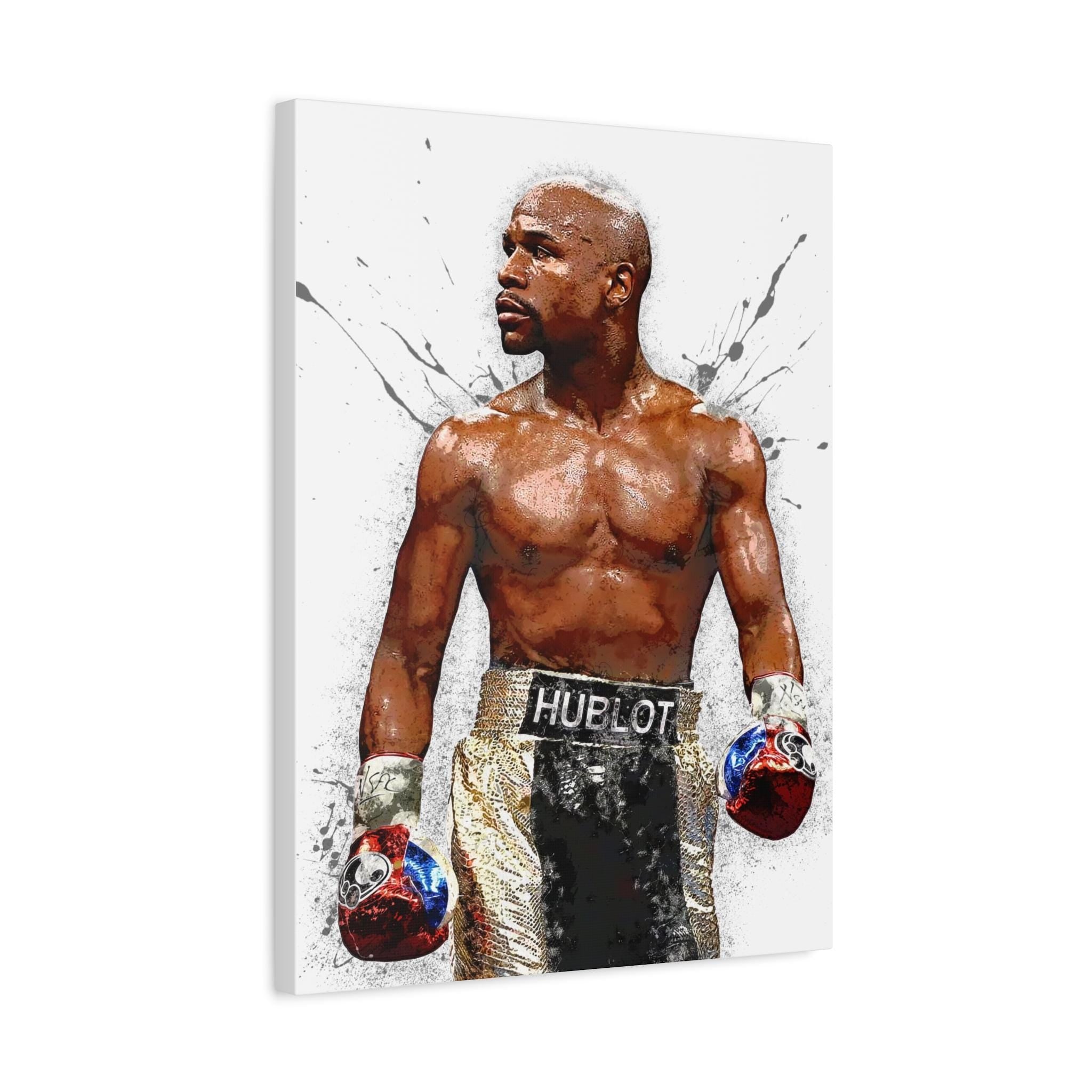 Floyd Mayweather Jr. Boxing Art: Gym Decor, Man Cave Poster, Gallery Canvas Wrap