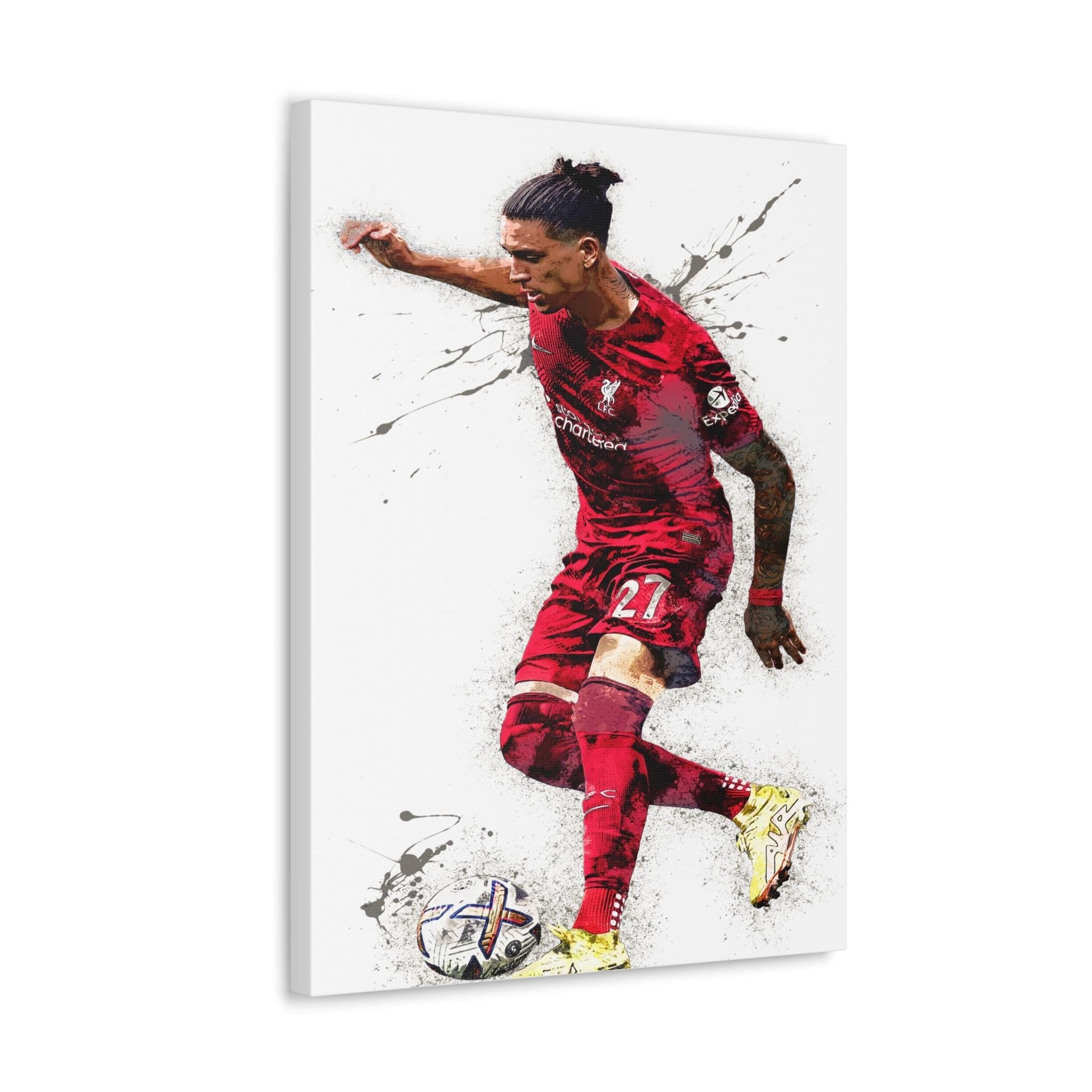 Darwin Nunez Poster, Gallery Canvas Wrap: Man Cave Wall Art, Sports Decor