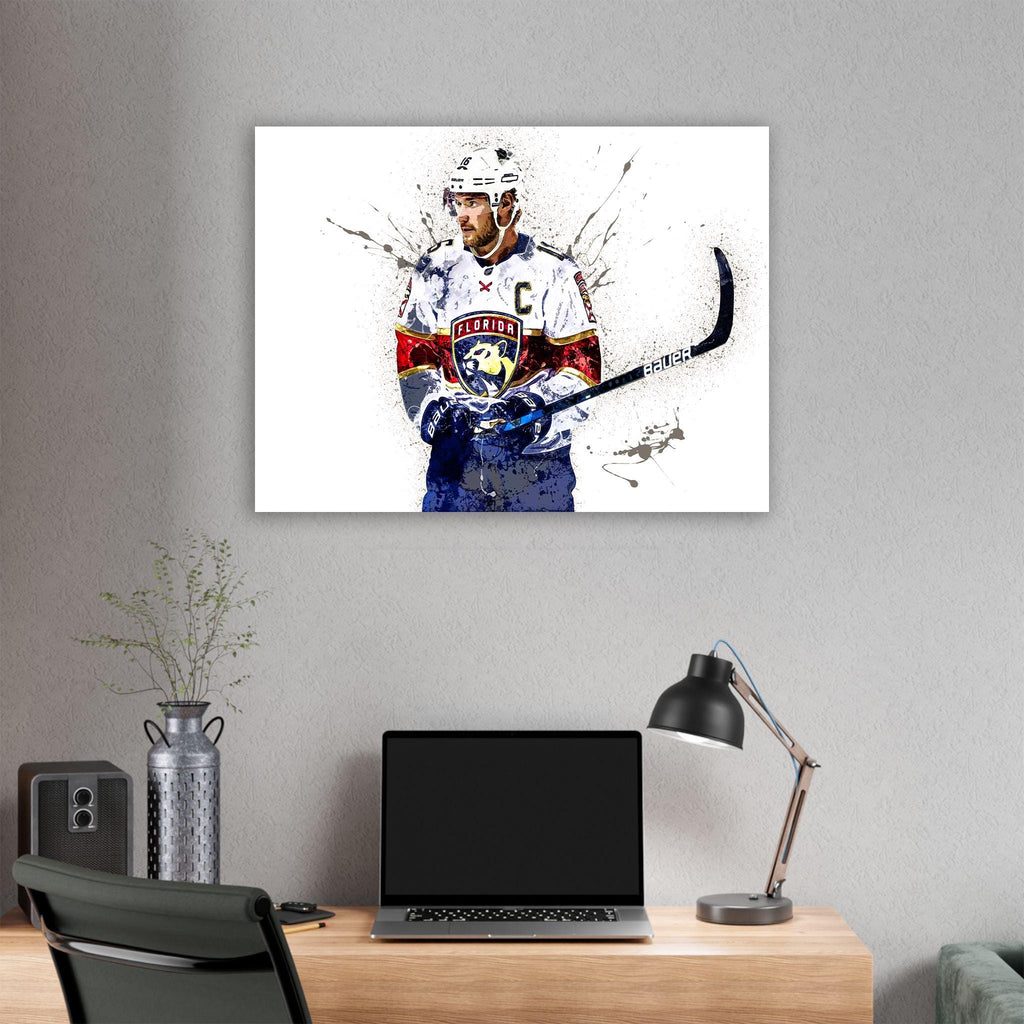 Aleksander Barkov, Florida Panthers, Gallery Canvas Wrap or Museum-Quality Poster Print, Wall Decor for Man Cave, Office or Kids Room