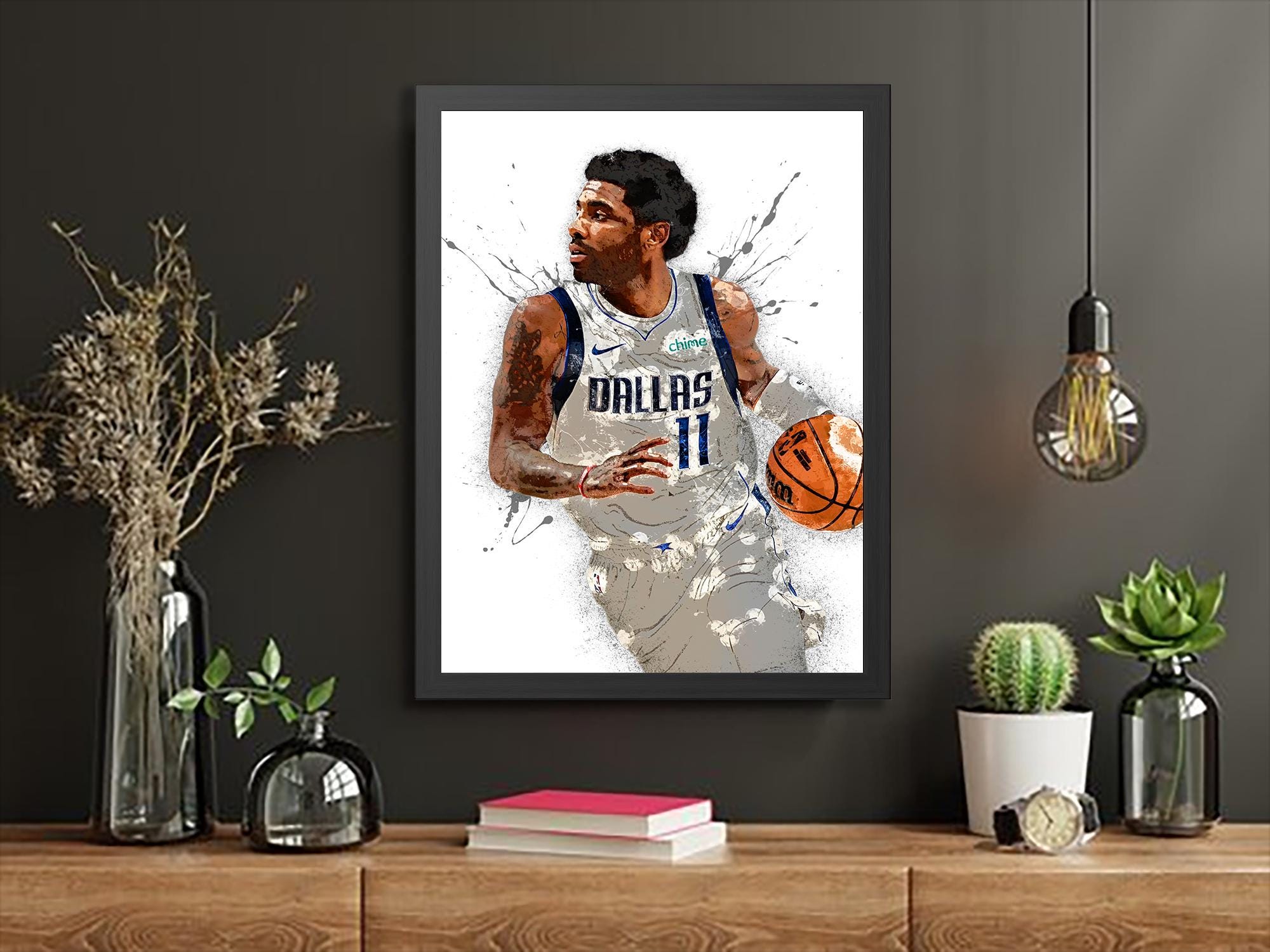 Kyrie Irving Poster, Dallas Mavericks, Gallery Canvas Wrap or Museum-Quality Poster, Man Cave, Kids room, Dorm Room
