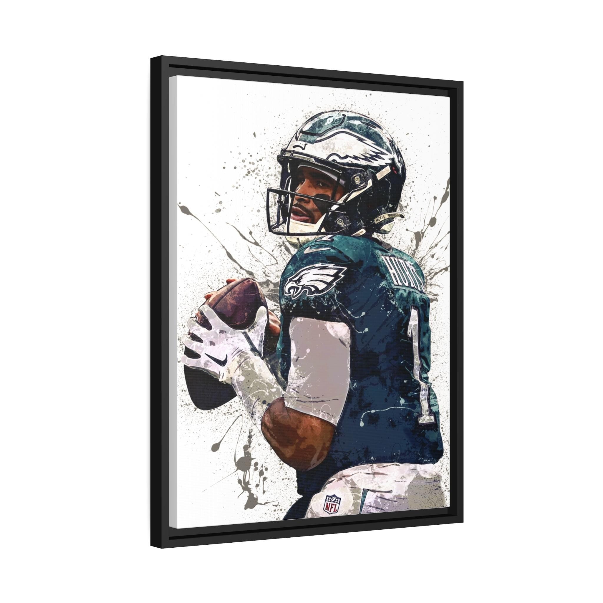 Jalen Hurts Poster, Philadelphia Eagles, Gallery Canvas Wrap or Museum-Quality Poster, Fine Art, Wall Decor for Man Cave, Kids room